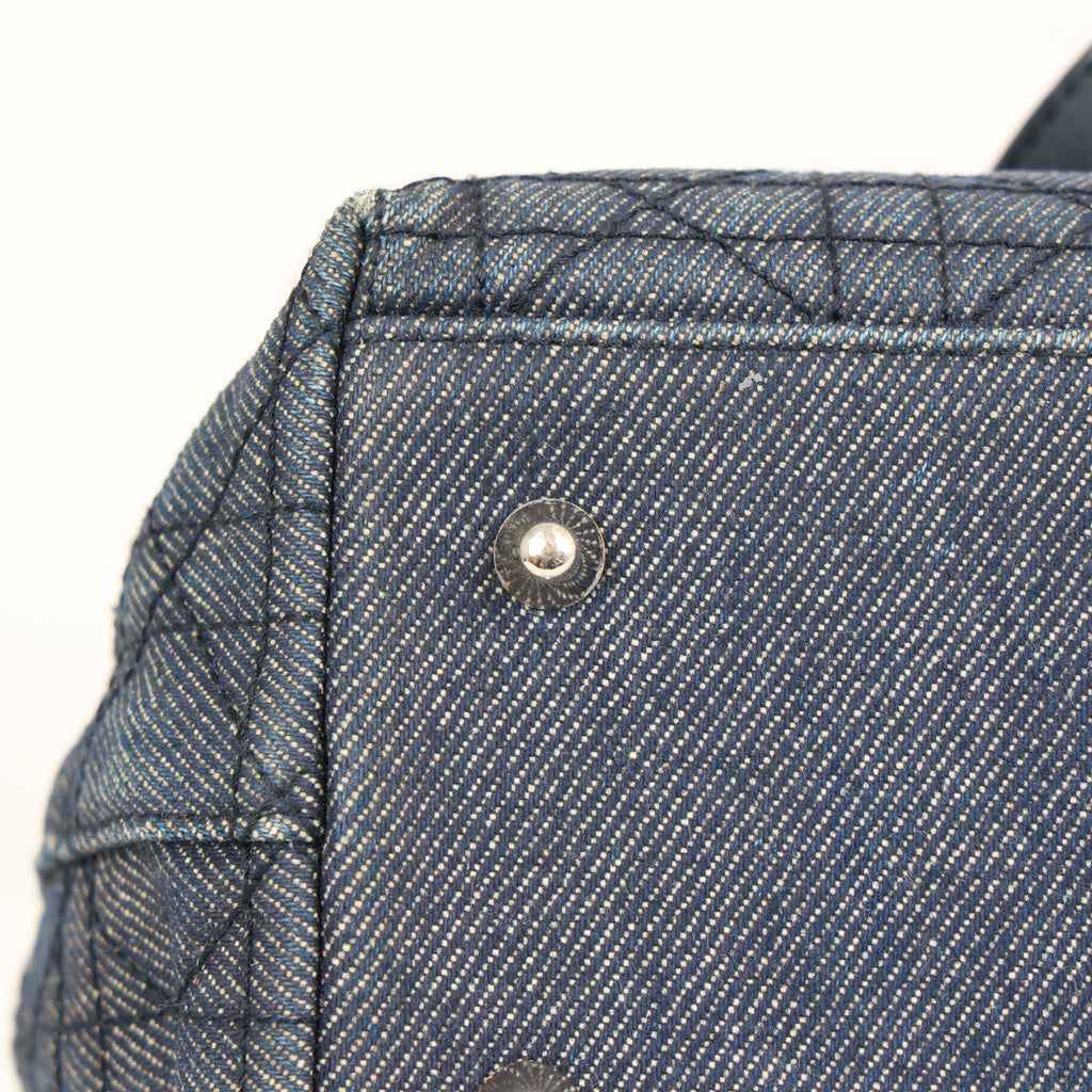 Christian Dior Denim Cannage Tote Bag Shoulder Bag