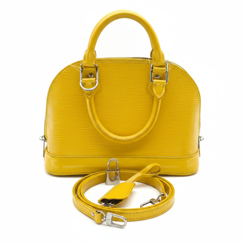 Louis Vuitton M40866 Epi Alma BB Tasche Gelbes Leder