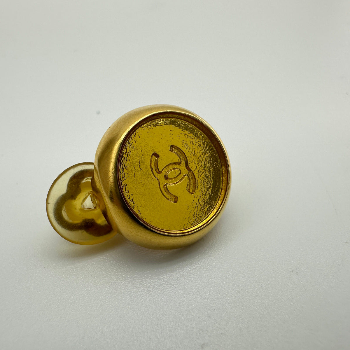 Chanel 99A Gold Coco Mark Round Clip-On Earrings