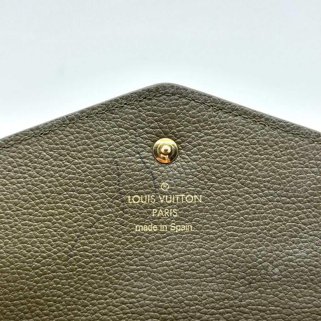 Louis Vuitton Monogram Empreinte Portefeuille Sarah Khaki Long Wallet