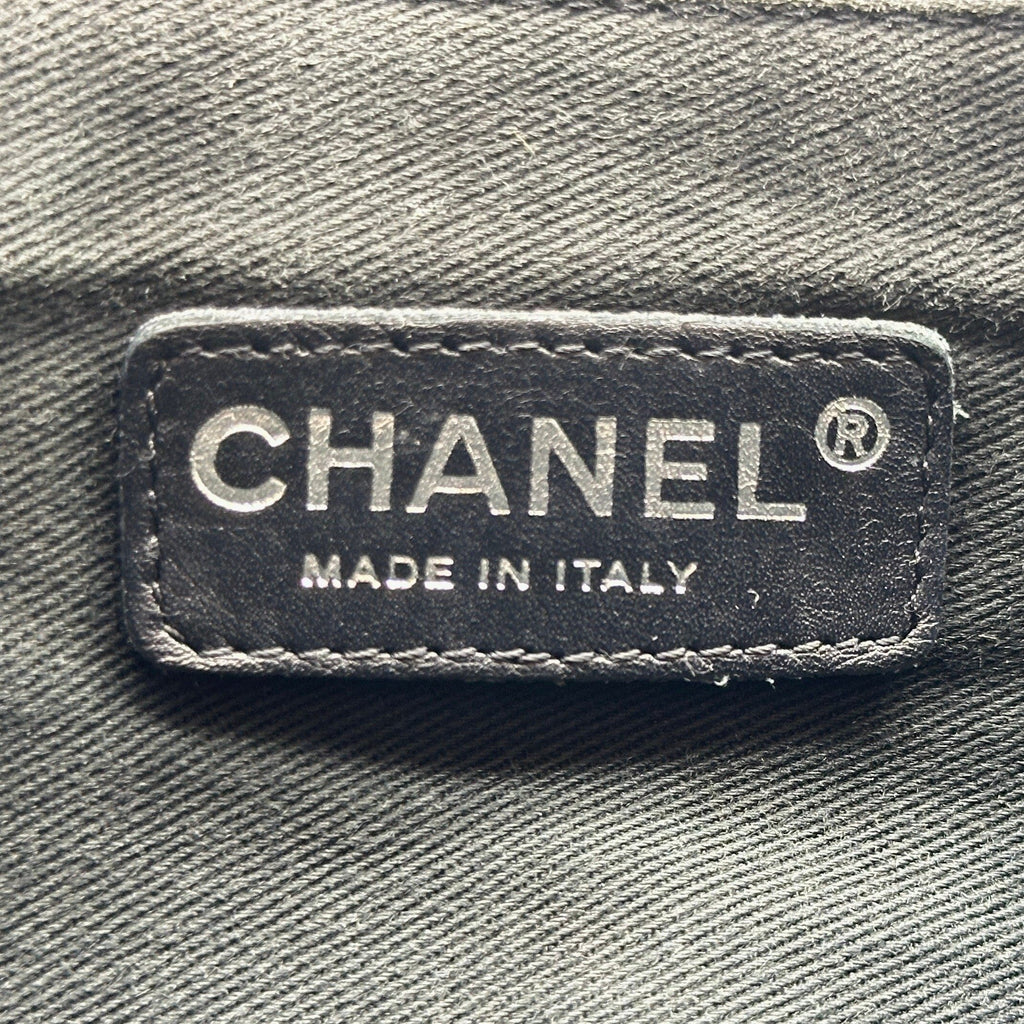 Chanel Distressed Leather CC Charm Black 2-Way Bucket Bag