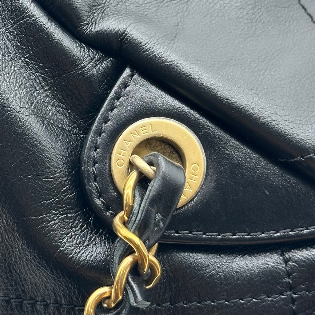 CHANEL 22 Backpack Black Calfskin Gold Hardware small