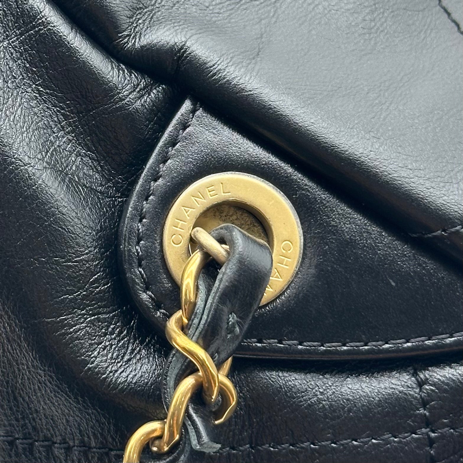 CHANEL 22 Backpack Black Calfskin Gold Hardware small