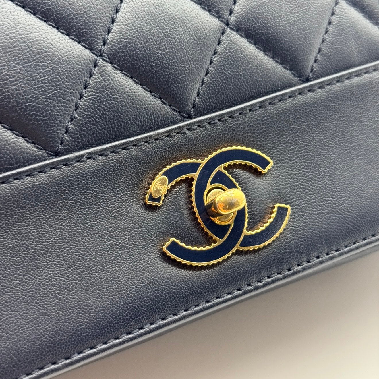 Chanel Black Quilted Sheepskin Leather Mademoiselle Vintage Flap Bag