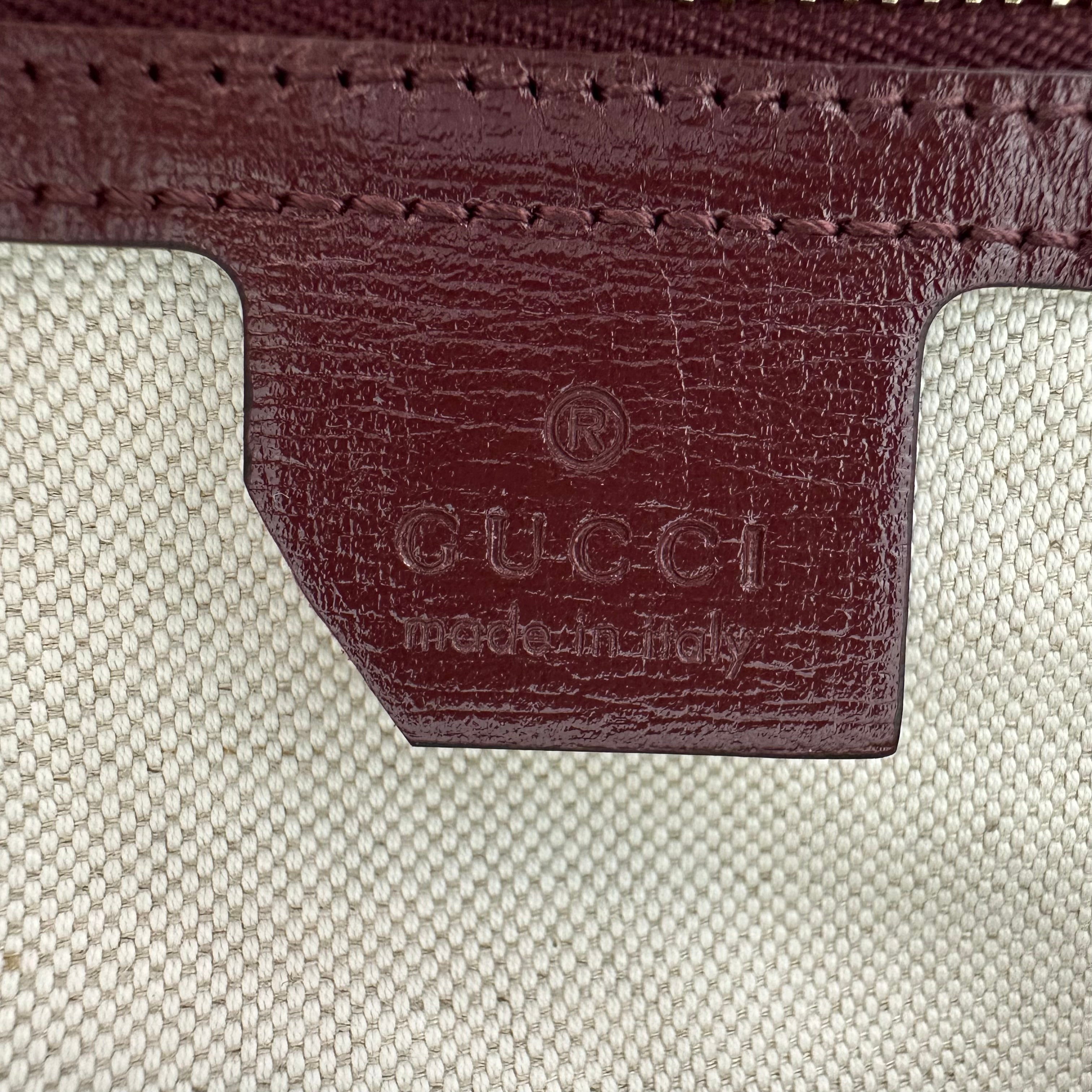 Gucci Burgundy GG Supreme Jackie 1961 Small Shoulder Bag
