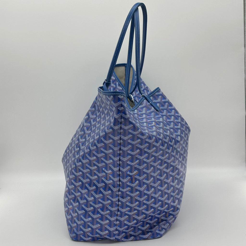 Goyard Saint Louis GM PVC & 가죽 토트백 블루