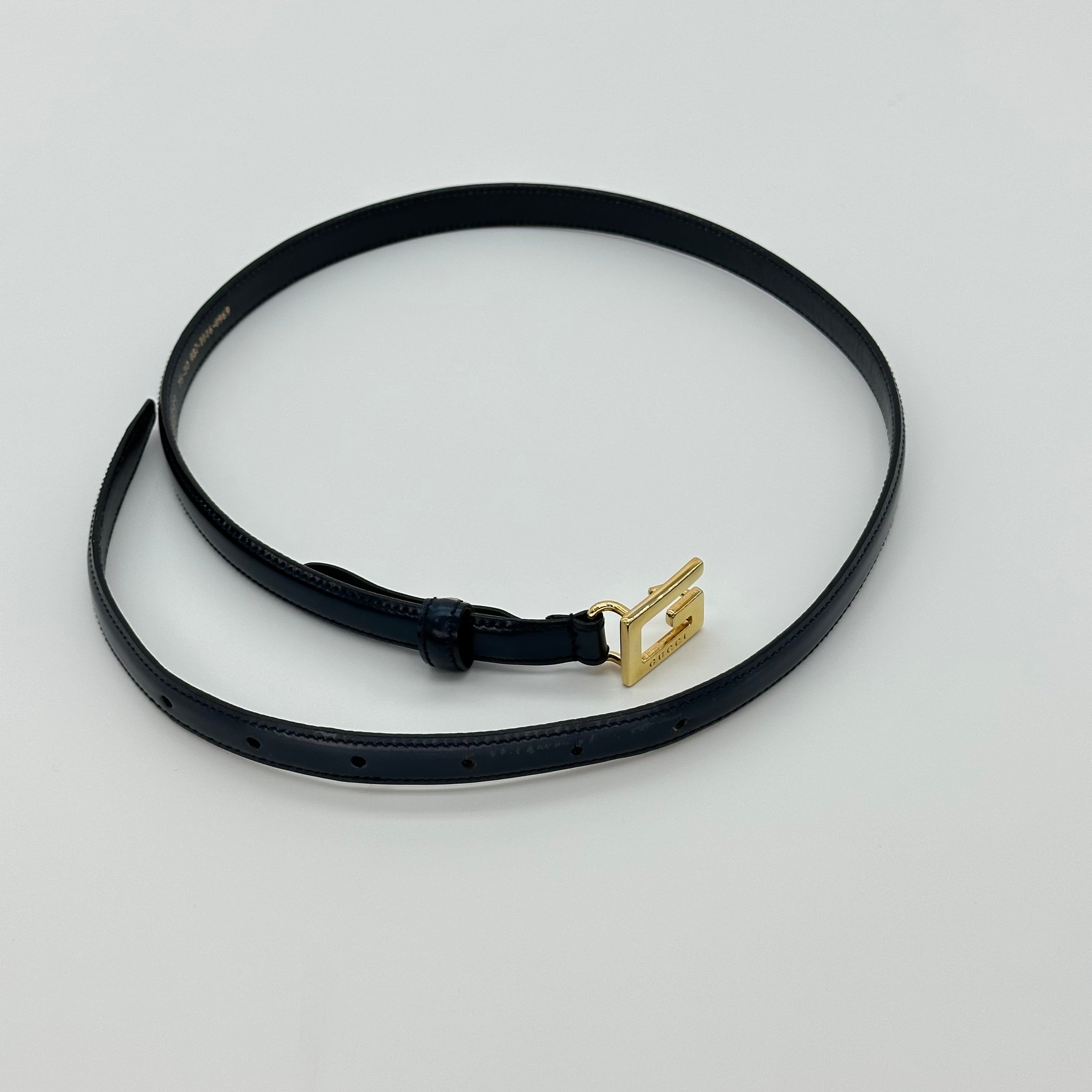 Gucci Square G Logo Leather Belt Gold Buckle Size 75 Classic Belt