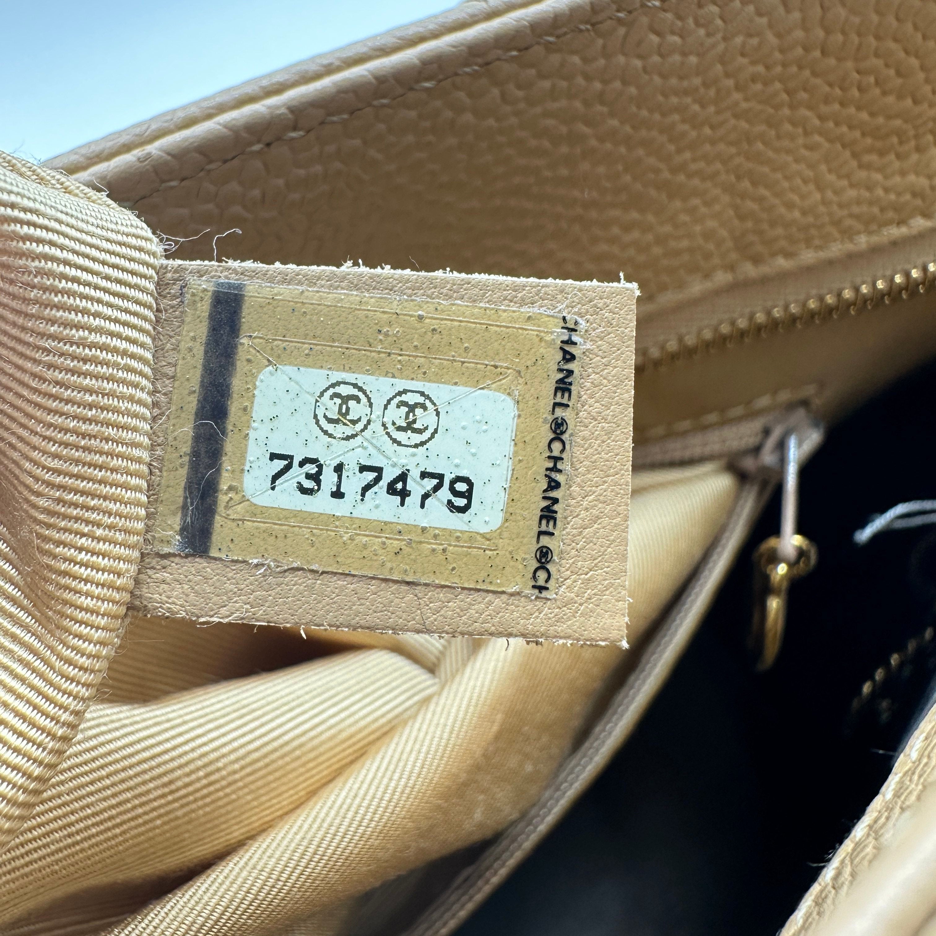 chanel beige quilted caviar leather medallion tote bag