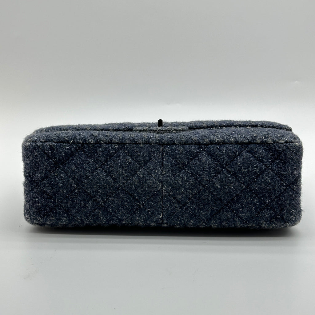 Chanel Quilted Denim Blue Chain Shoulder Bag