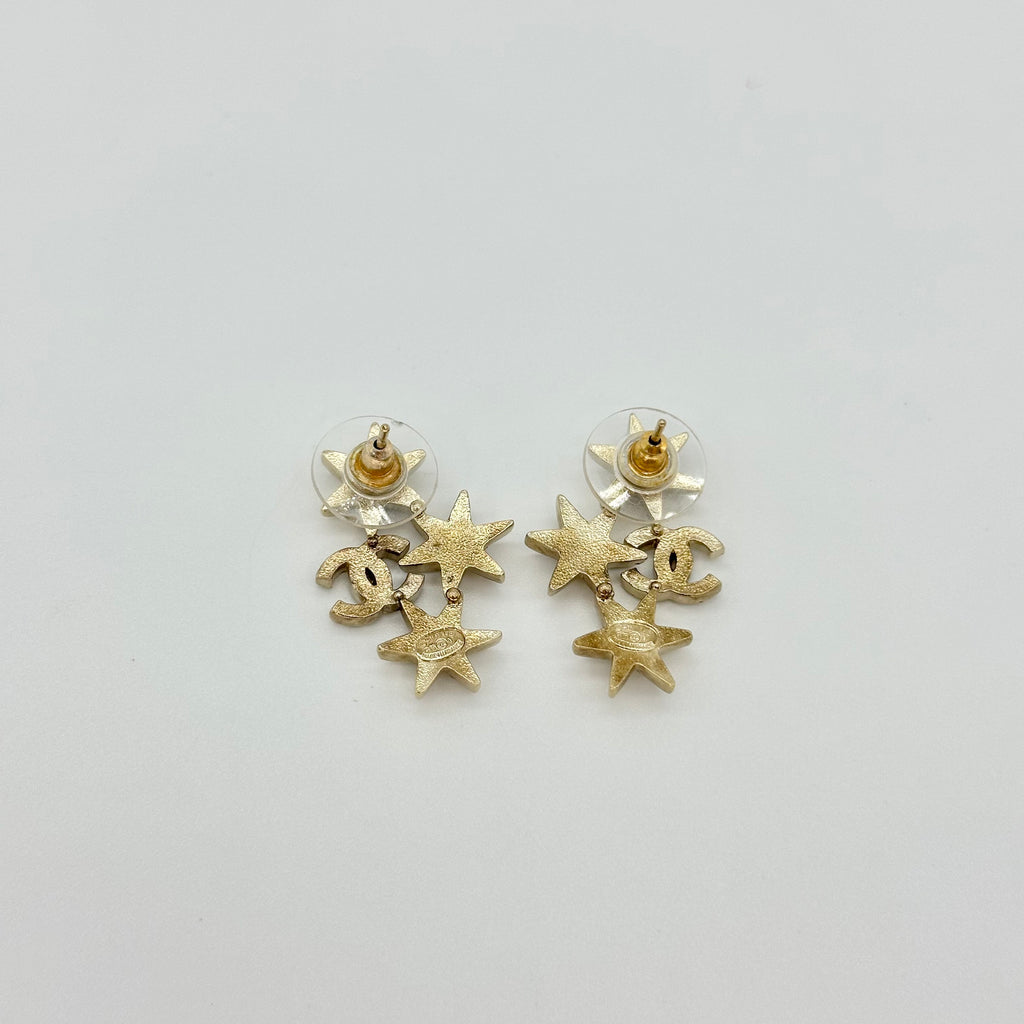 Chanel Crystal-Embellished Star Stud Earrings