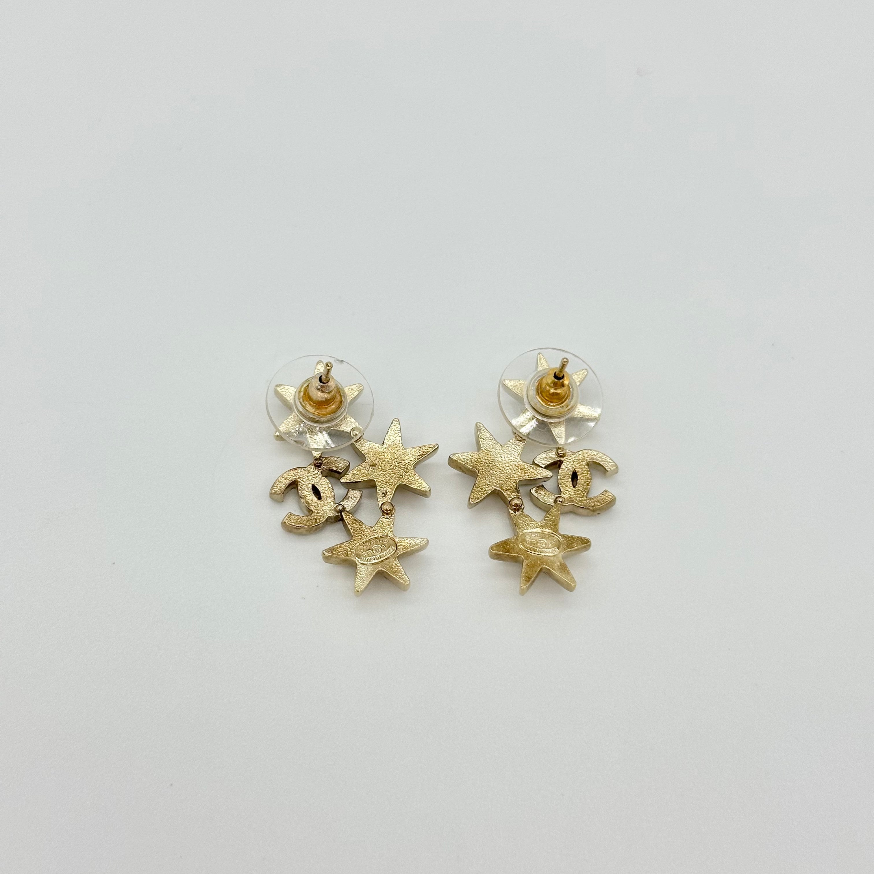 Chanel Crystal-Embellished Star Stud Earrings