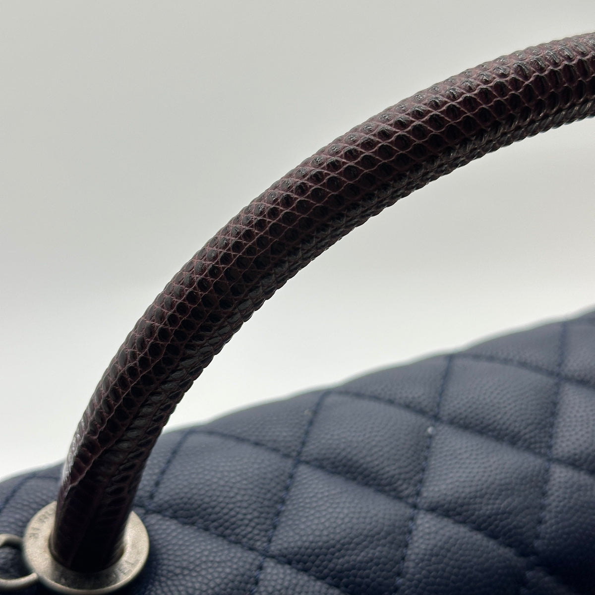 Chanel Quilted Caviar Leather Navy Top Handle Flap Bag