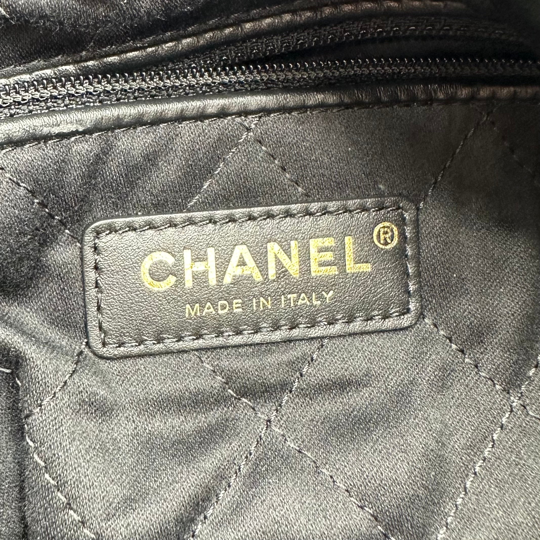 CHANEL 22 Backpack Black Calfskin Gold Hardware small