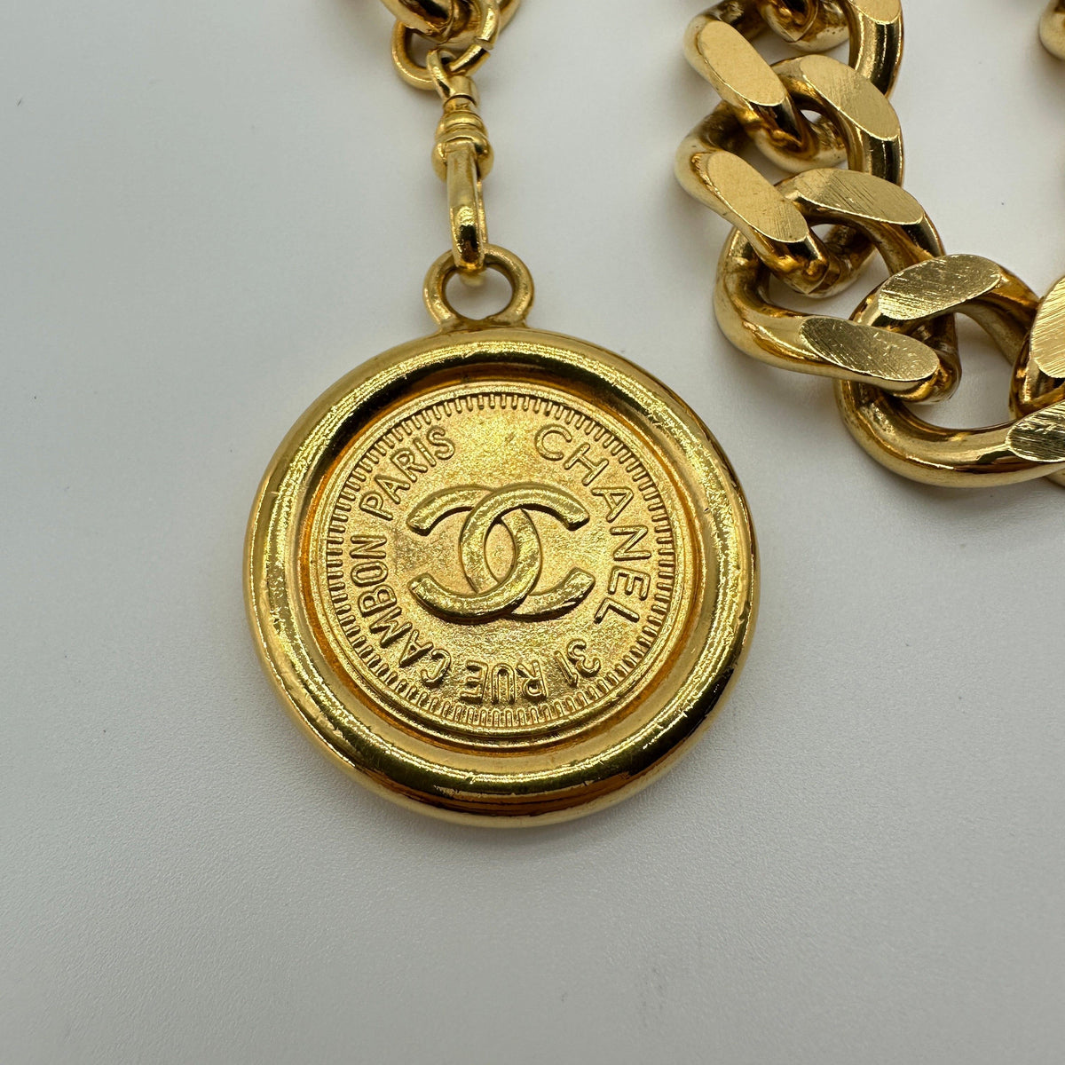 Chanel Coco Mark Medallion Gold-Tone Chain Belt