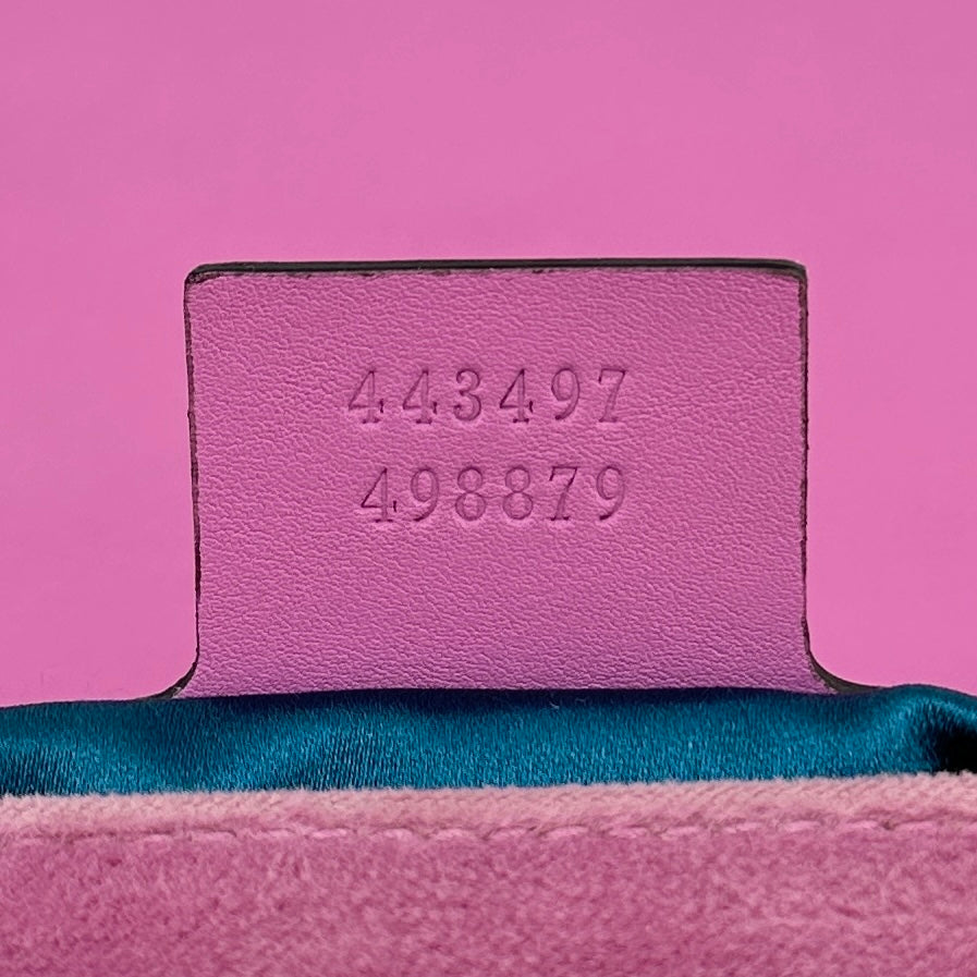 Gucci GG Marmont Velvet Crystal Shoulder Bag Pink 443497