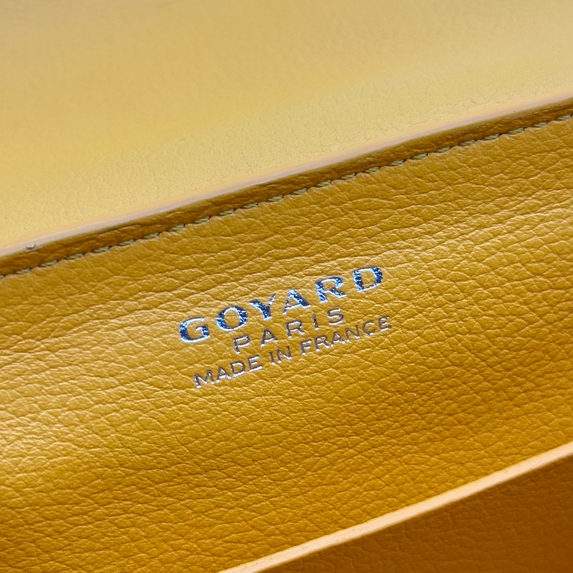 Goyard Saigon Mini Soft Wooden Handle Handbag Canvas and Leather 2-Way Shoulder Bag Yellow