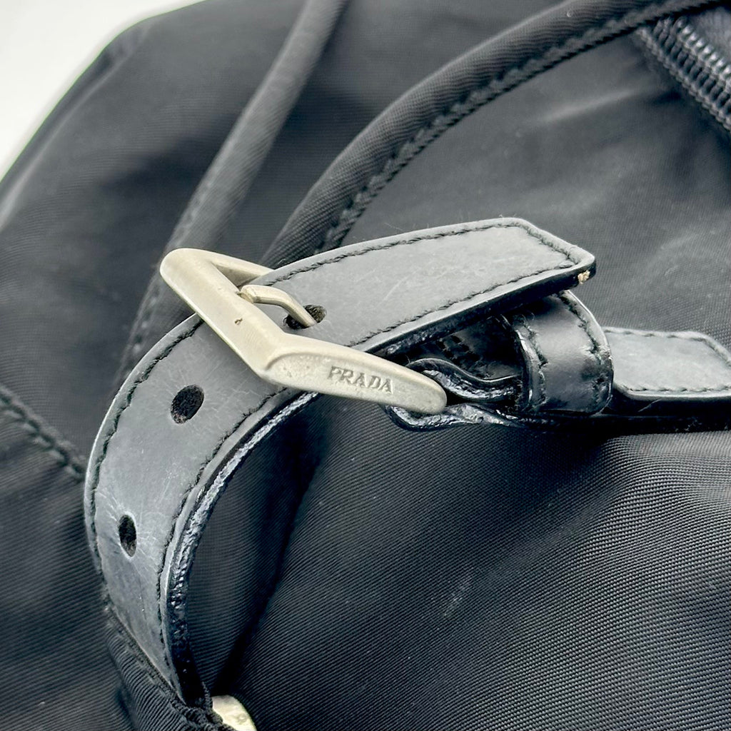 Prada Black Tessuto Nylon Vintage Drawstring Backpack