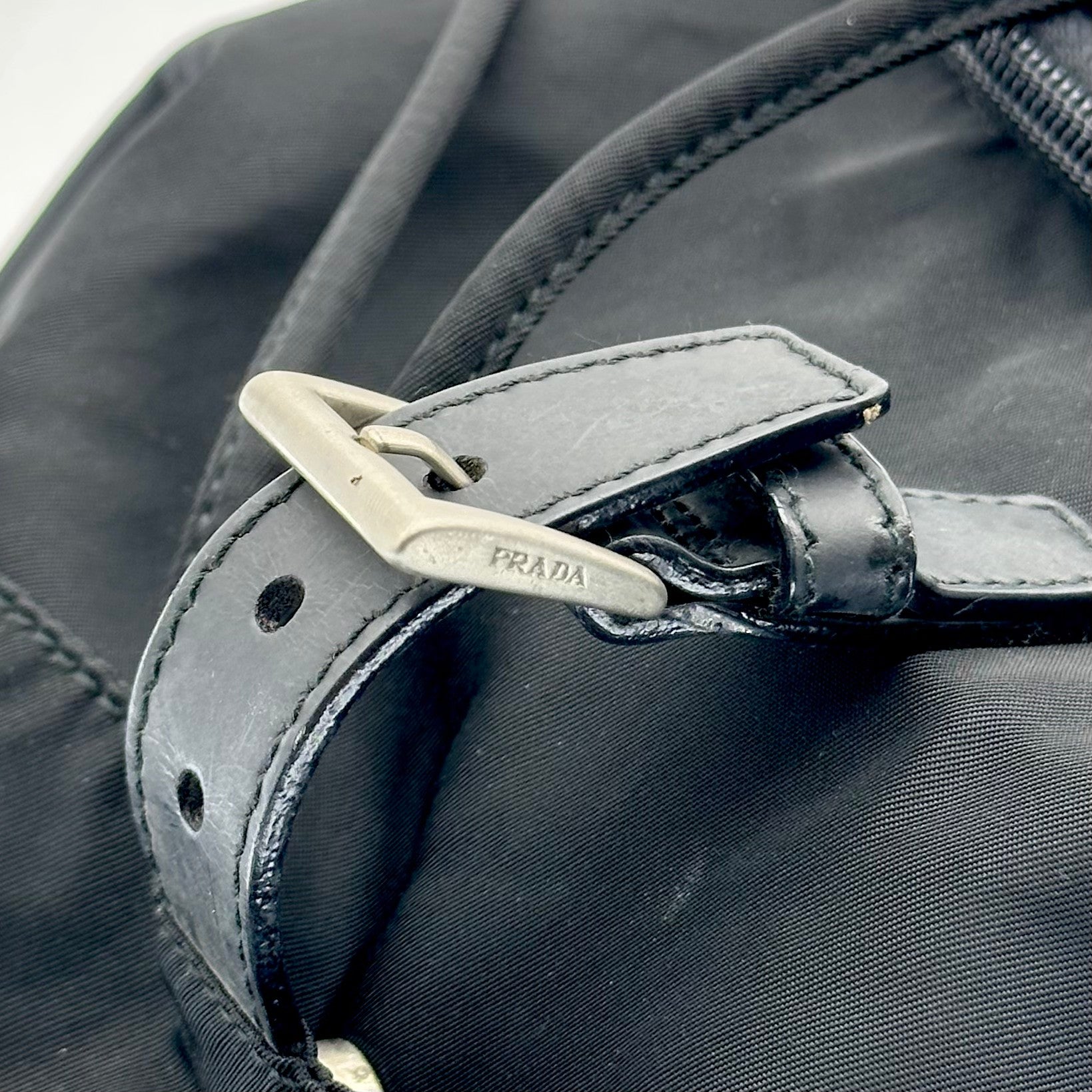 Prada Black Tessuto Nylon Vintage Drawstring Backpack