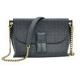 LOEWE avenue chain shoulder bag black gold leather