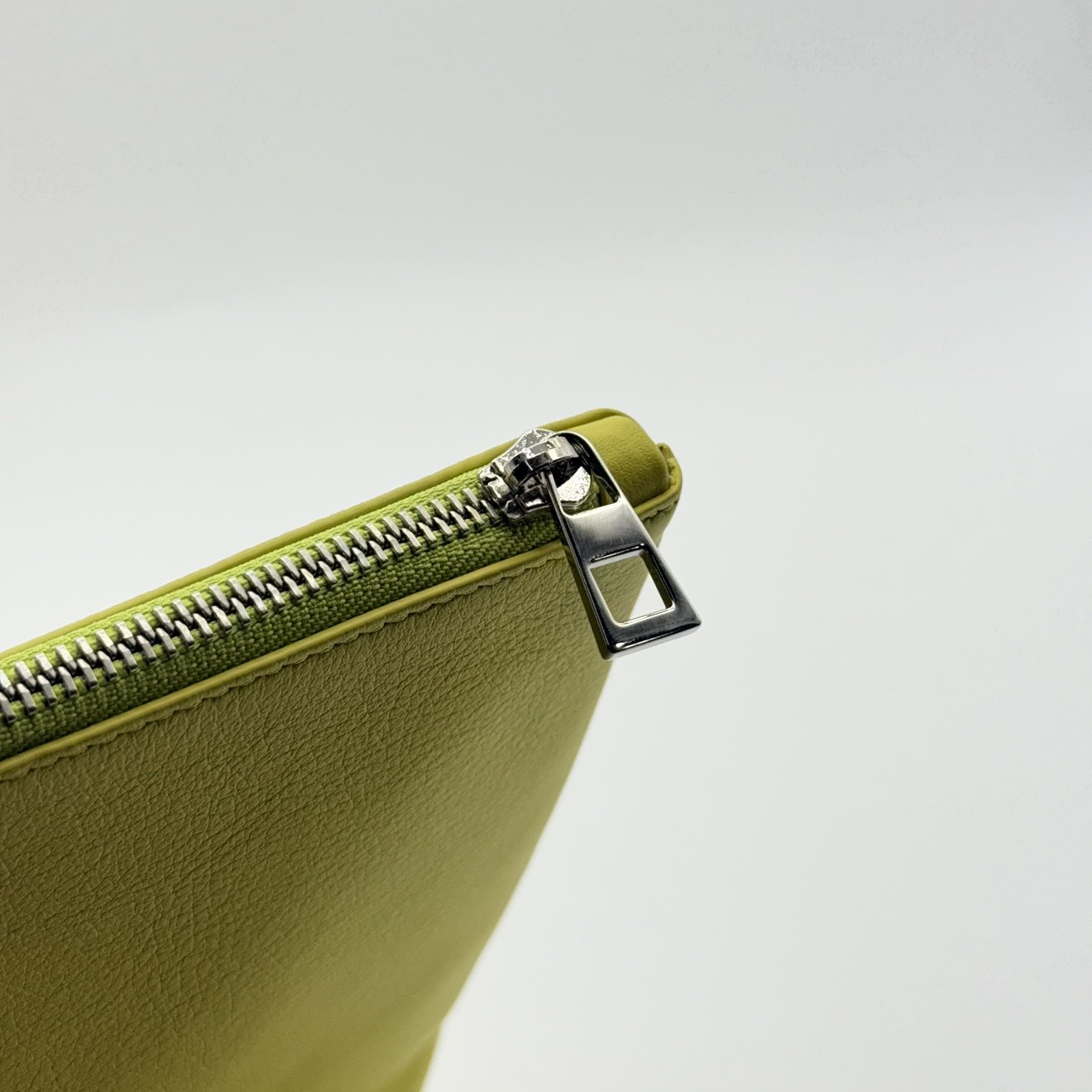 loewe mini pouch lime green leather