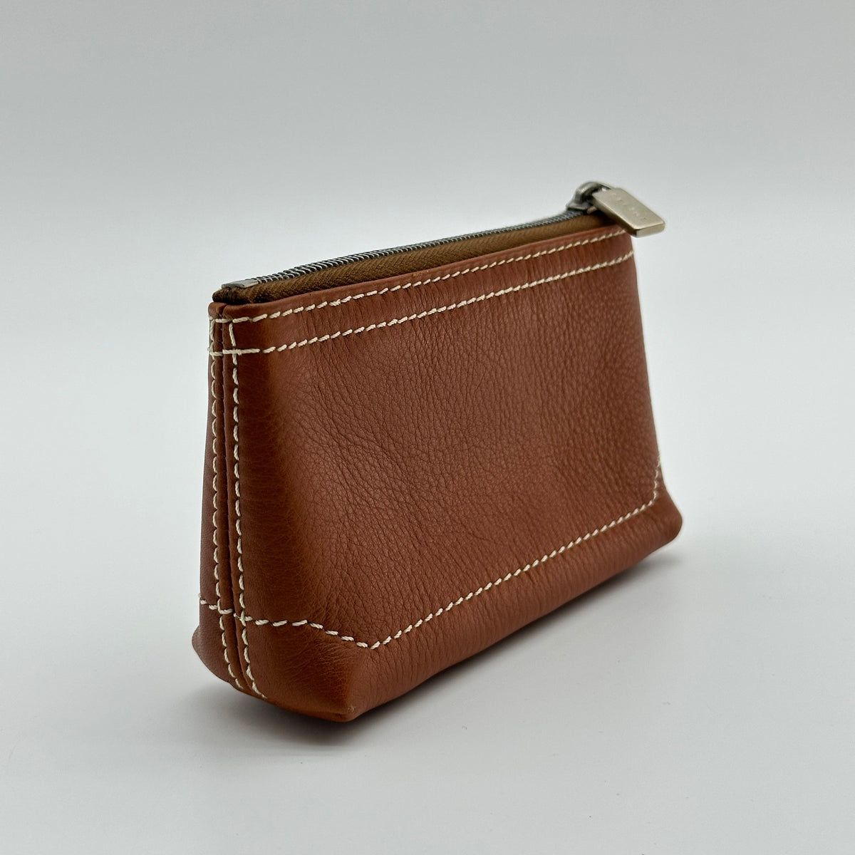 Celine Leather Macadam Logo Brown Coin Case
