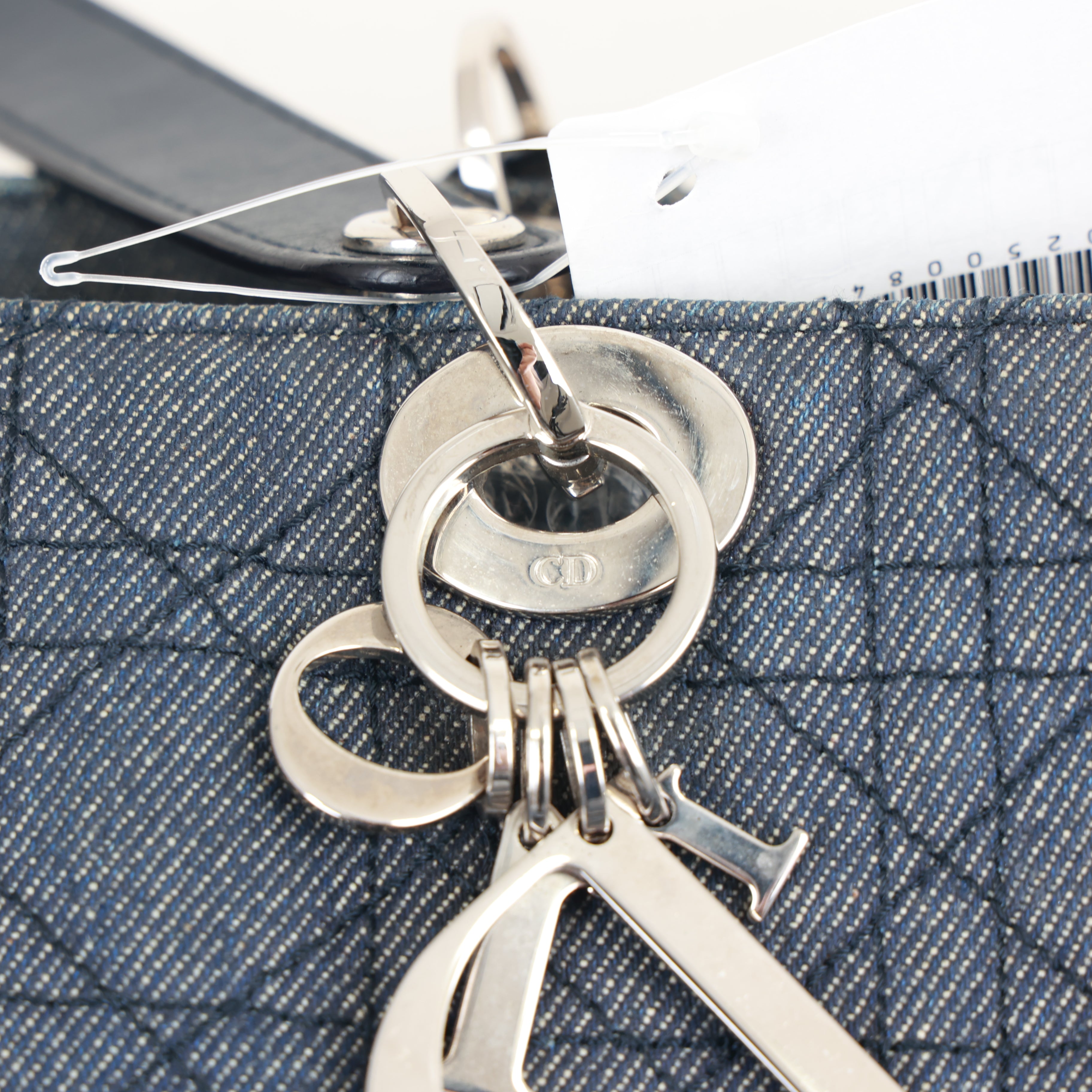 Christian Dior Denim Cannage Tote Bag Shoulder Bag