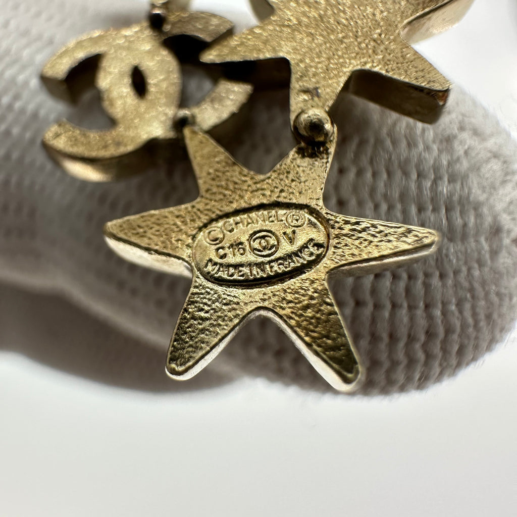 Chanel Crystal-Embellished Star Stud Earrings