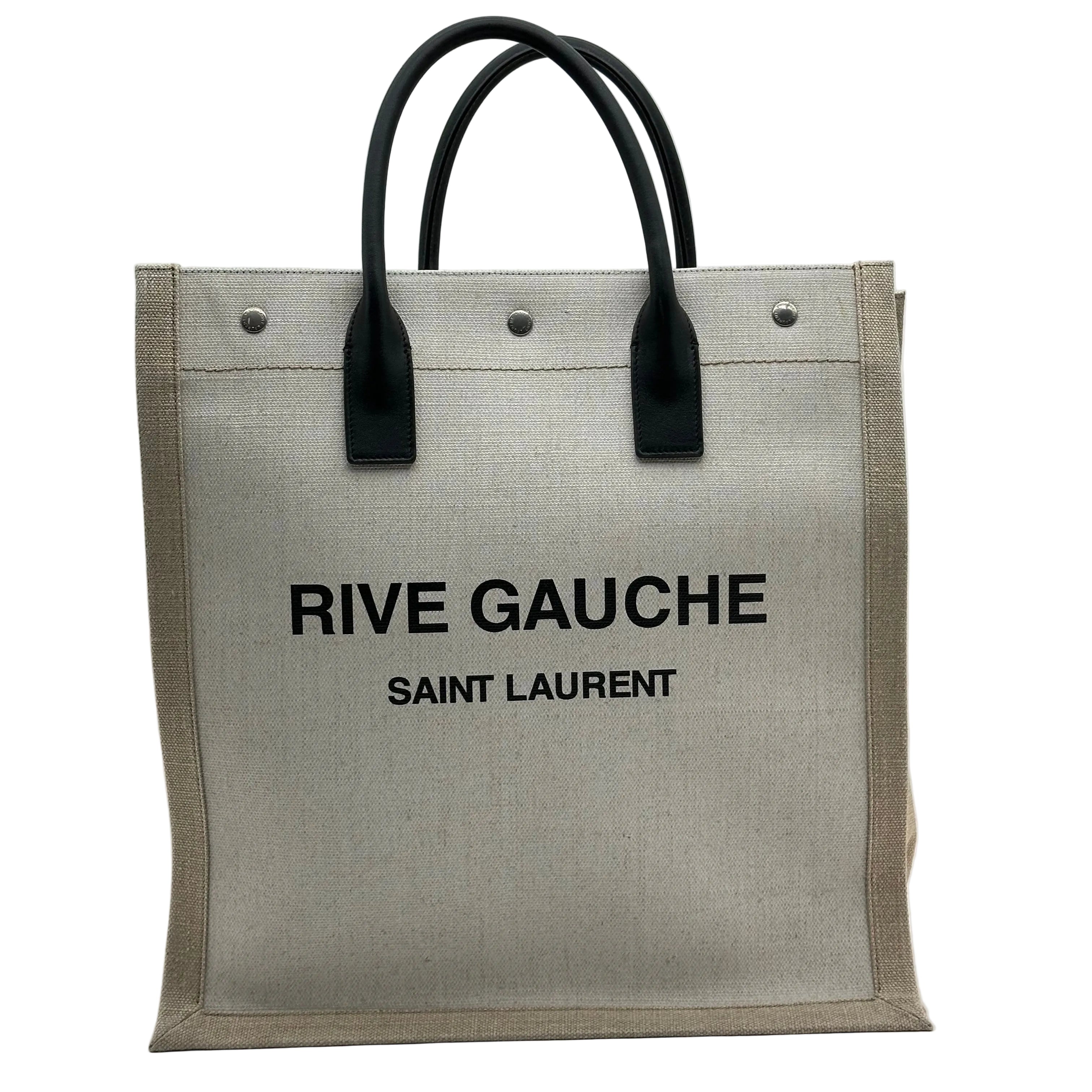 Saint Laurent cream ‘Rive Gauche North/South’ shopper bag