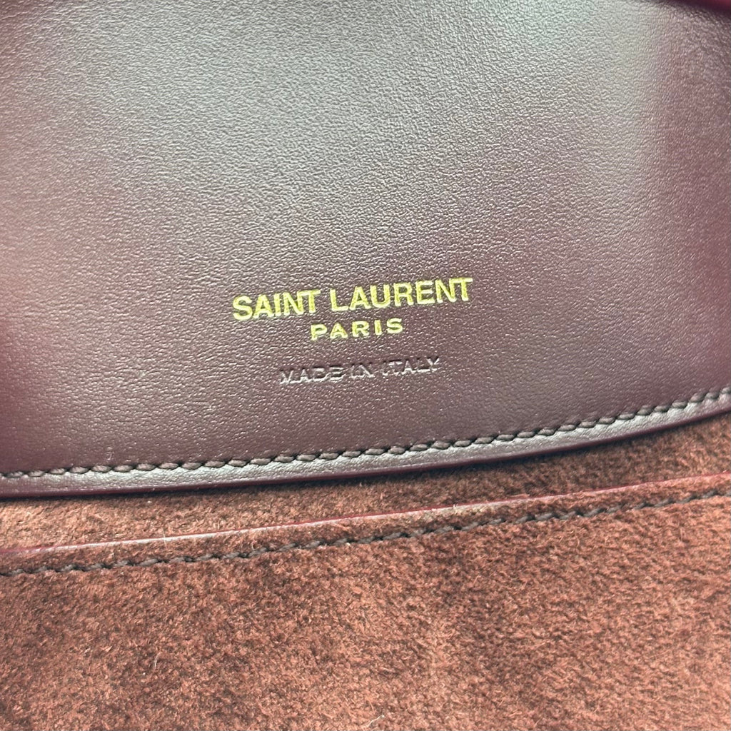 Yves Saint Laurent Sac à main 2 voies en cuir YSL LE 37 Violet 749036