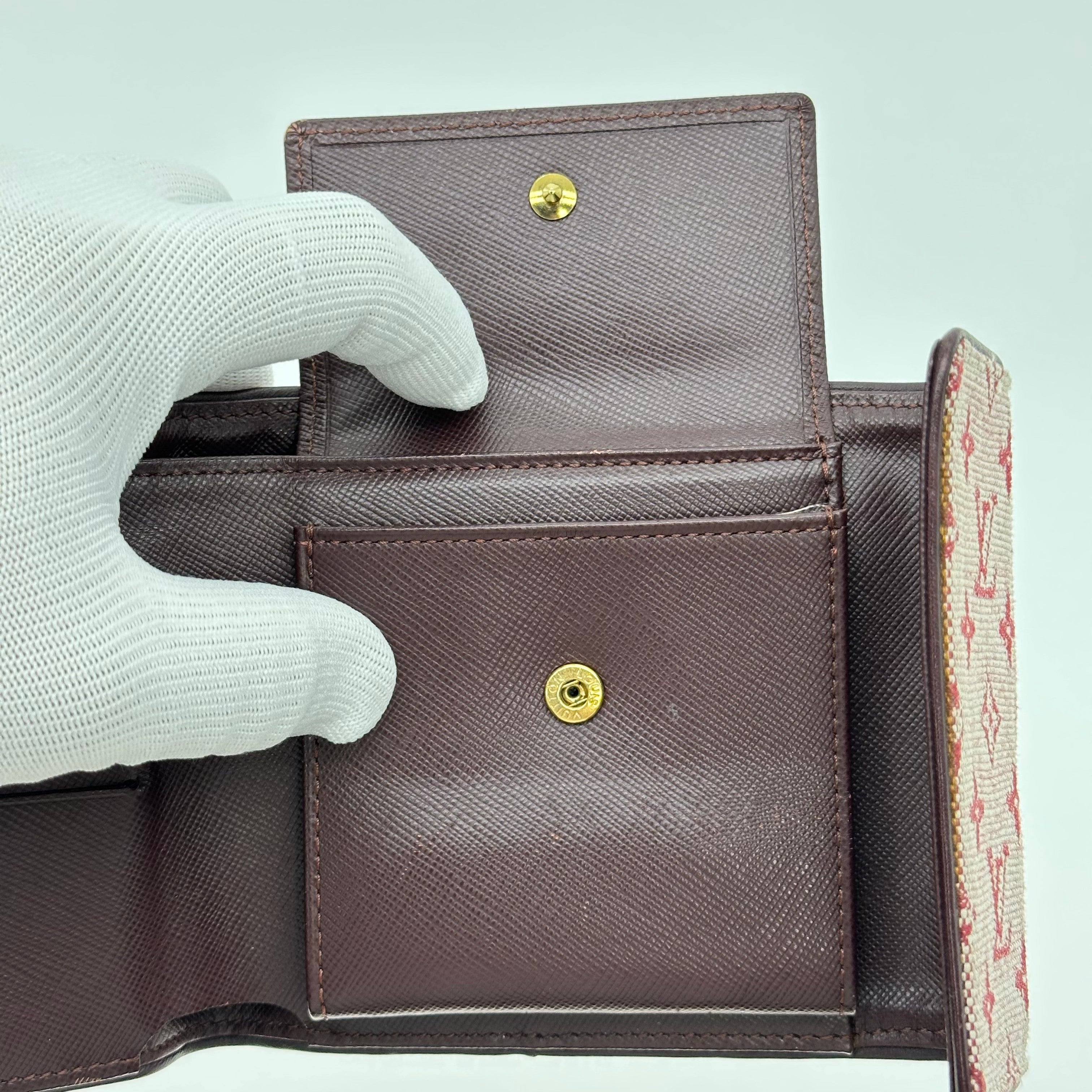 LV Louis Vuitton Monogram Mini Wallet strawberry pink vintage M92241