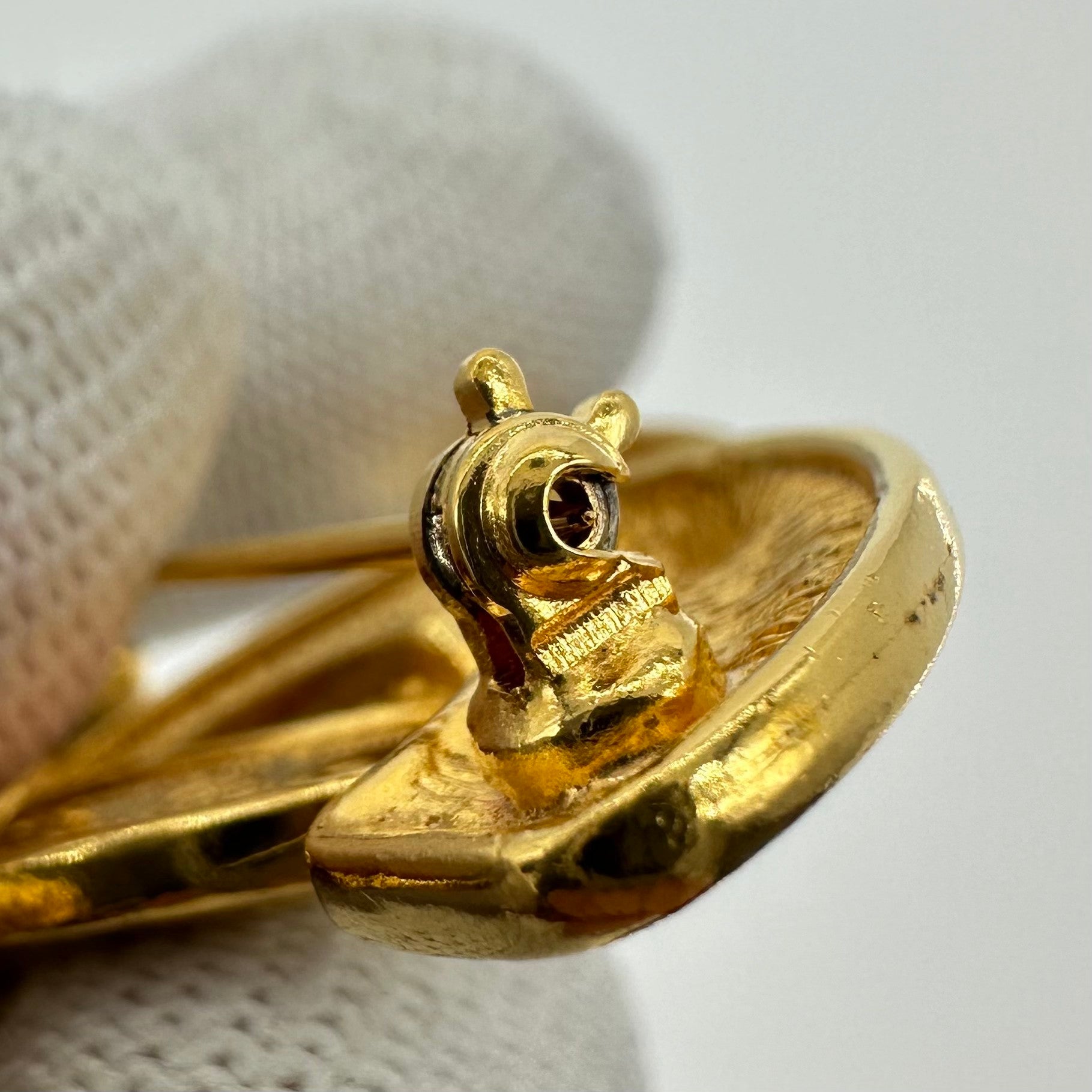 CHANEL Gold Quilted CC Brooch