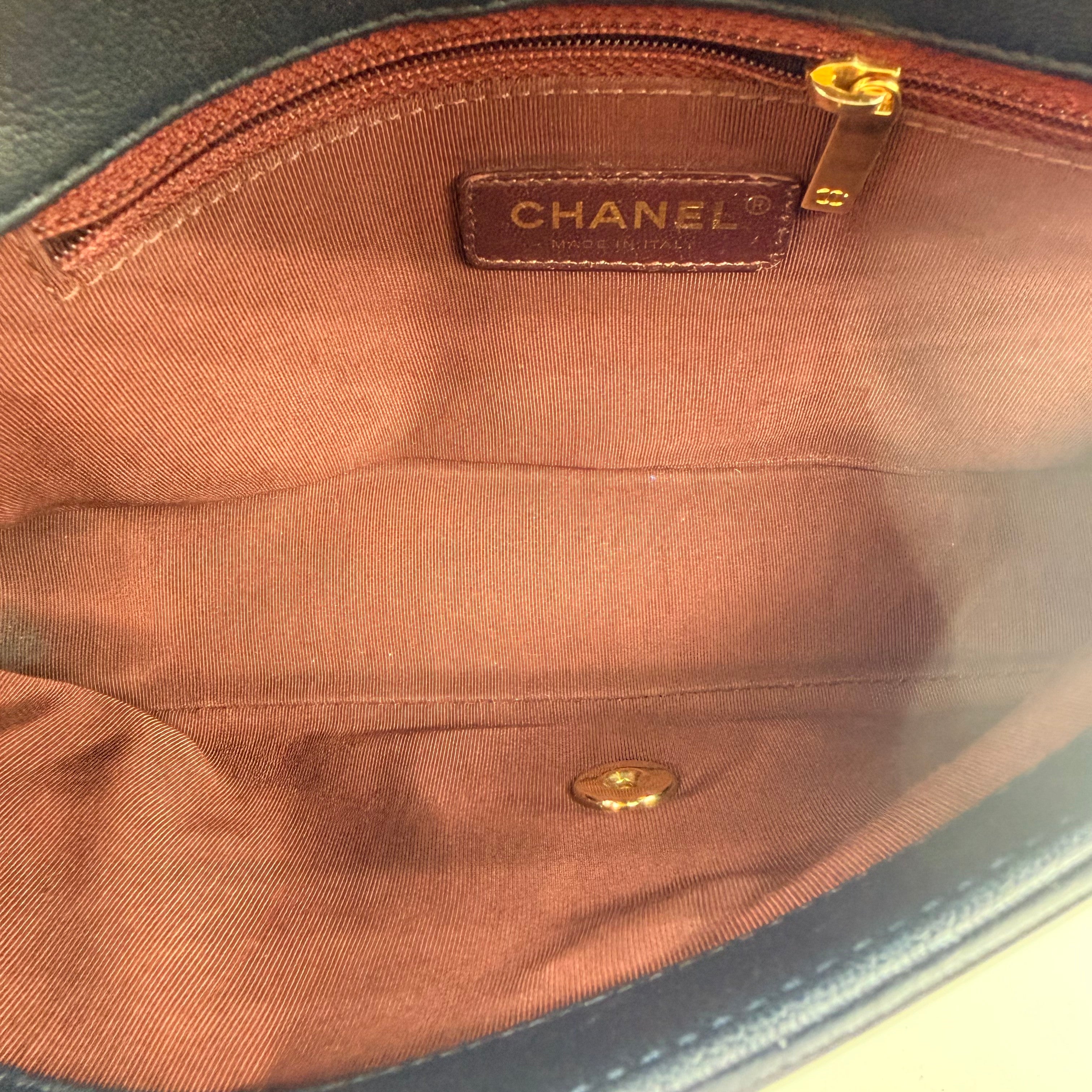 Chanel Black Quilted Sheepskin Leather Mademoiselle Vintage Flap Bag