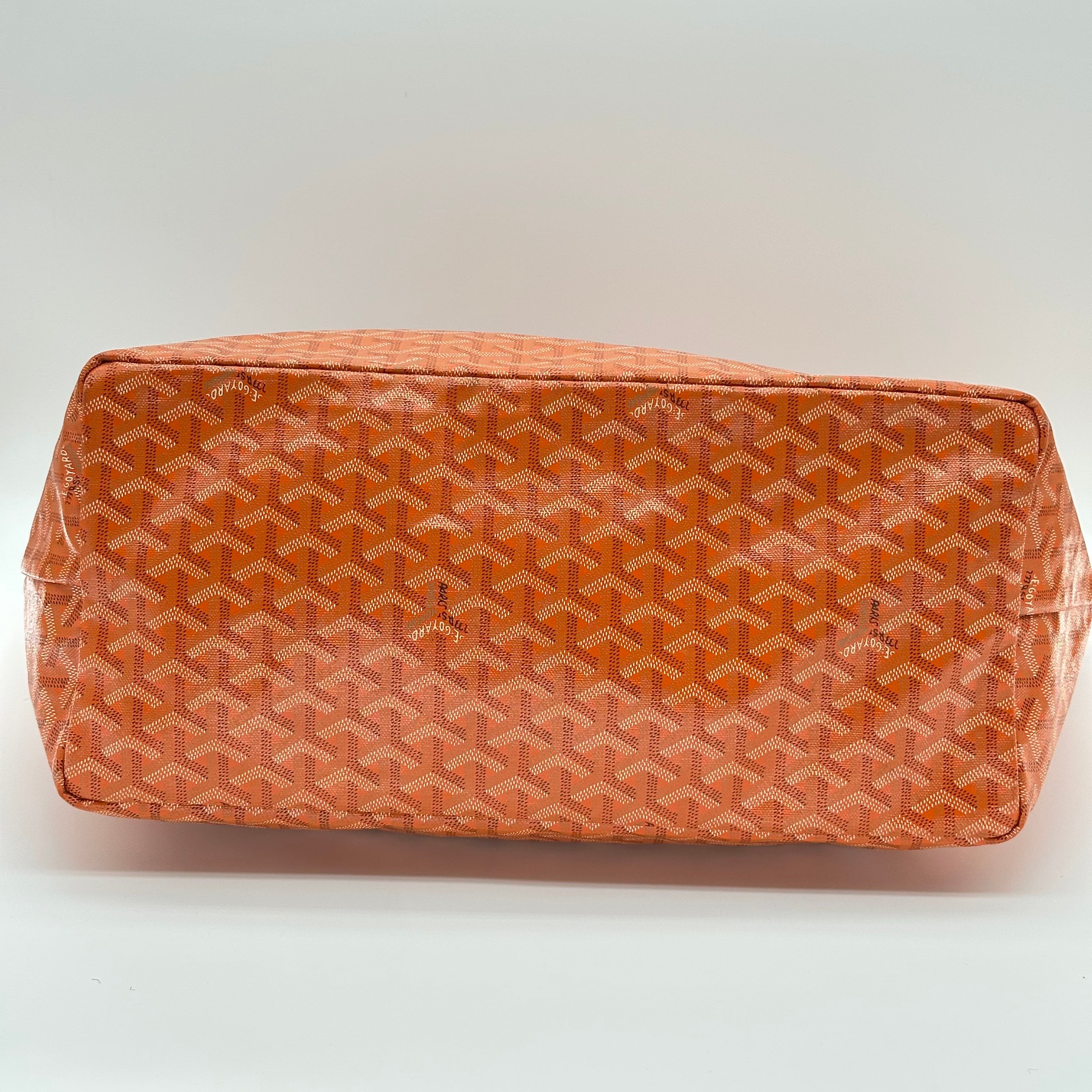 Goyard Saint Louis GM PVC & Leather Tote Bag Orange