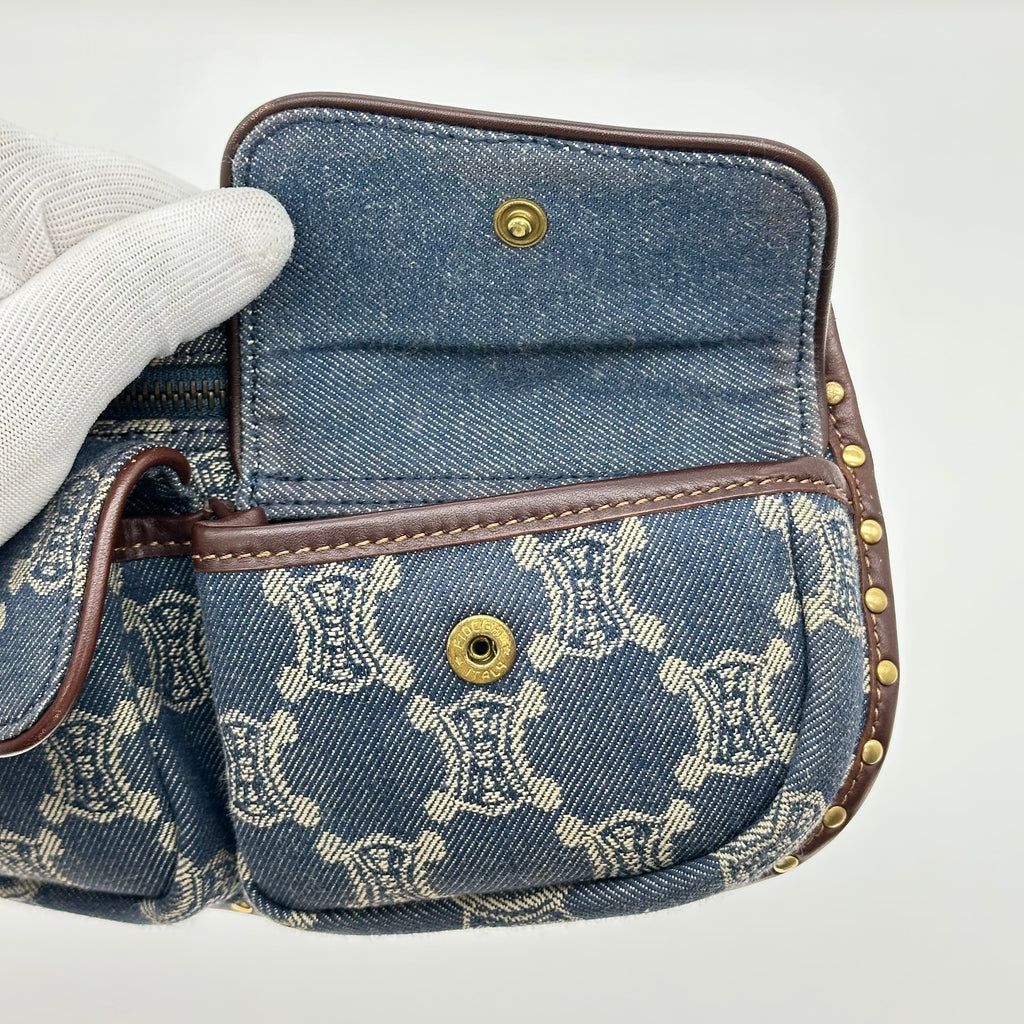 Celine Paris Macadam Denim Body Bag / Waist Bag