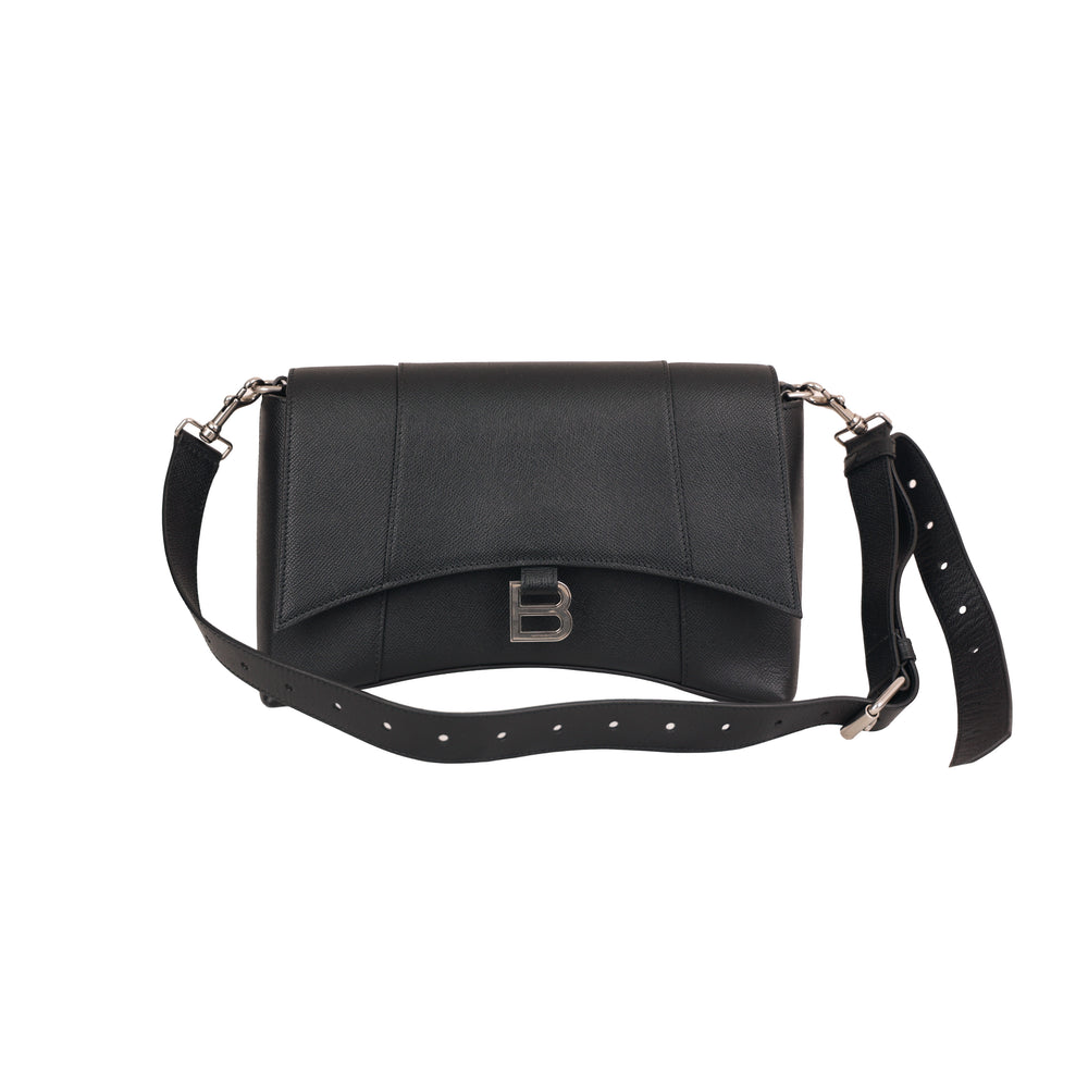 Balenciaga Downtown Bag Black Silver Hardware Shoulder Crossbody Bag