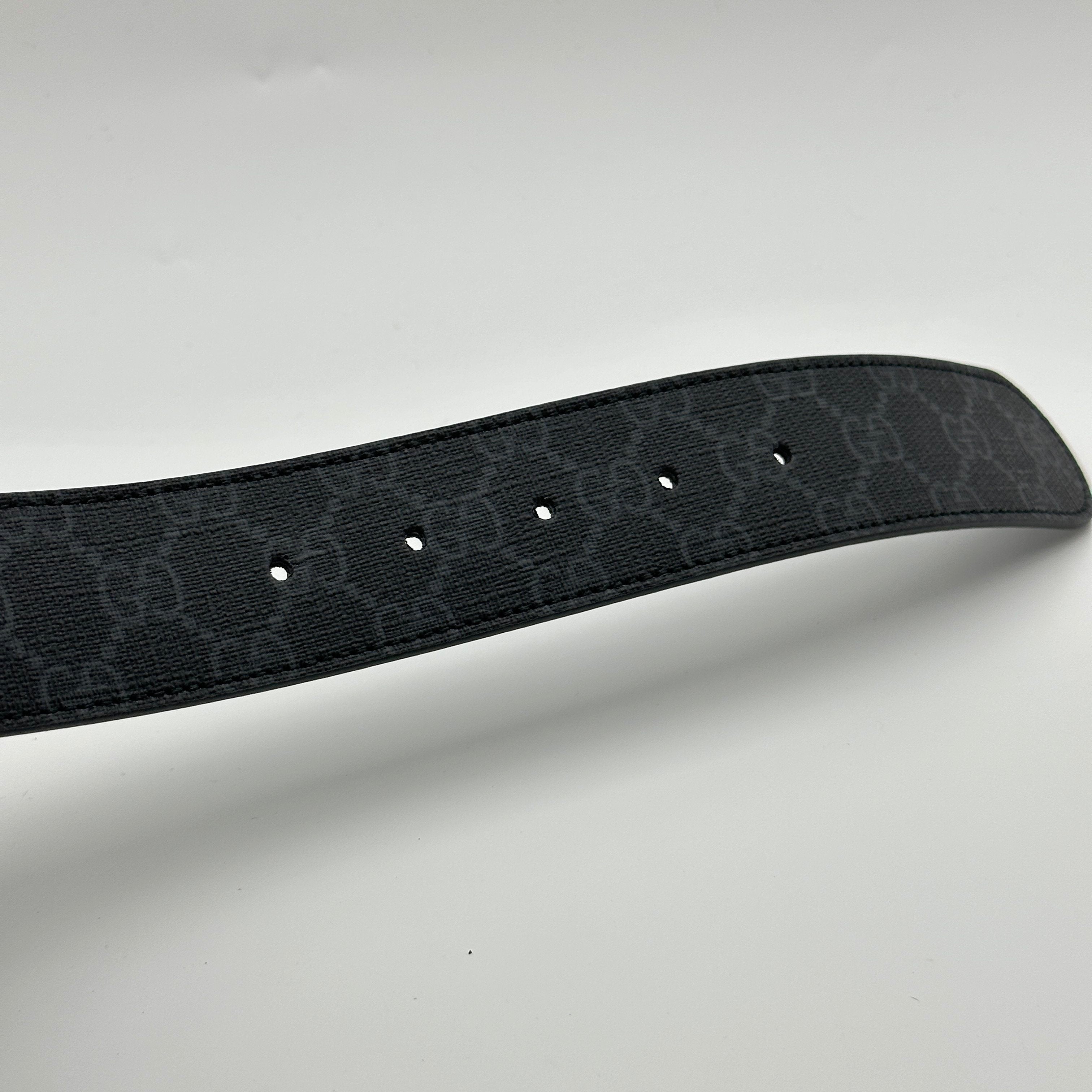 gucci gg supreme leather belt black