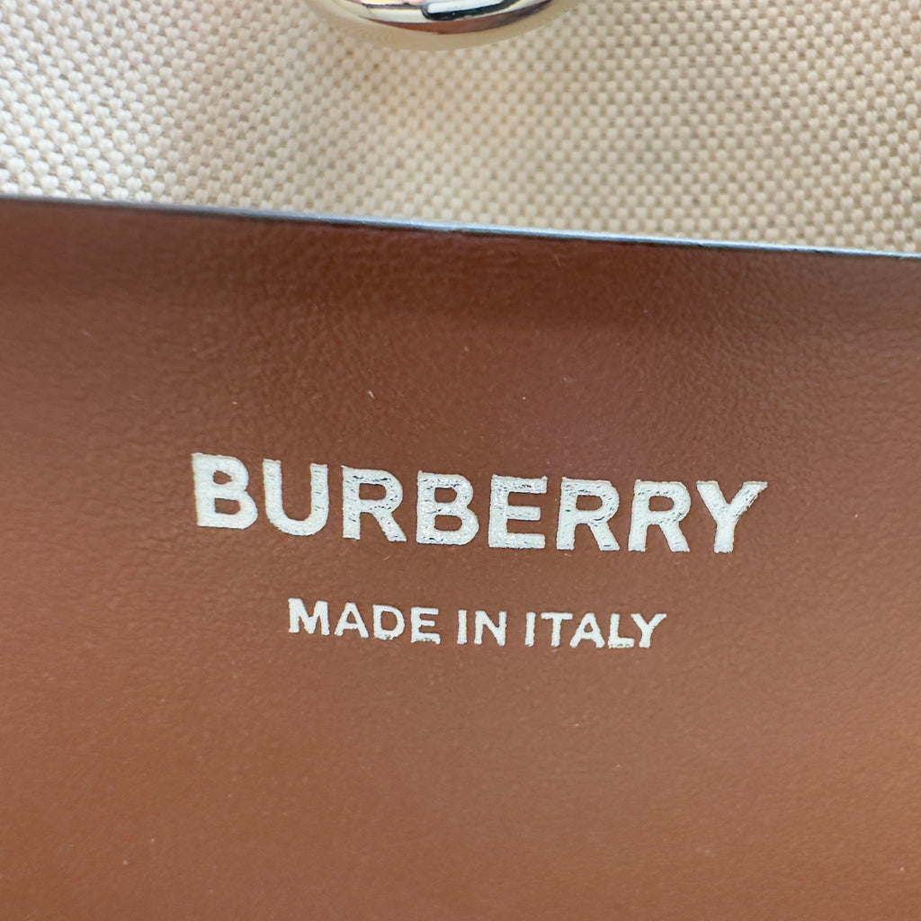 Burberry Canvas & Leather Freya Mini Black/Brown Crossbody Bag