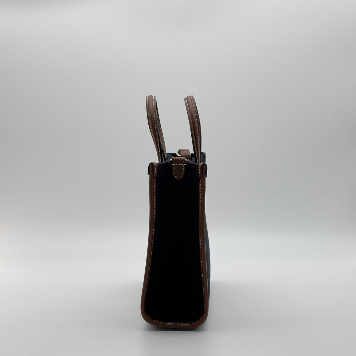 Burberry Canvas & Leather Freya Mini Black/Brown Crossbody Bag