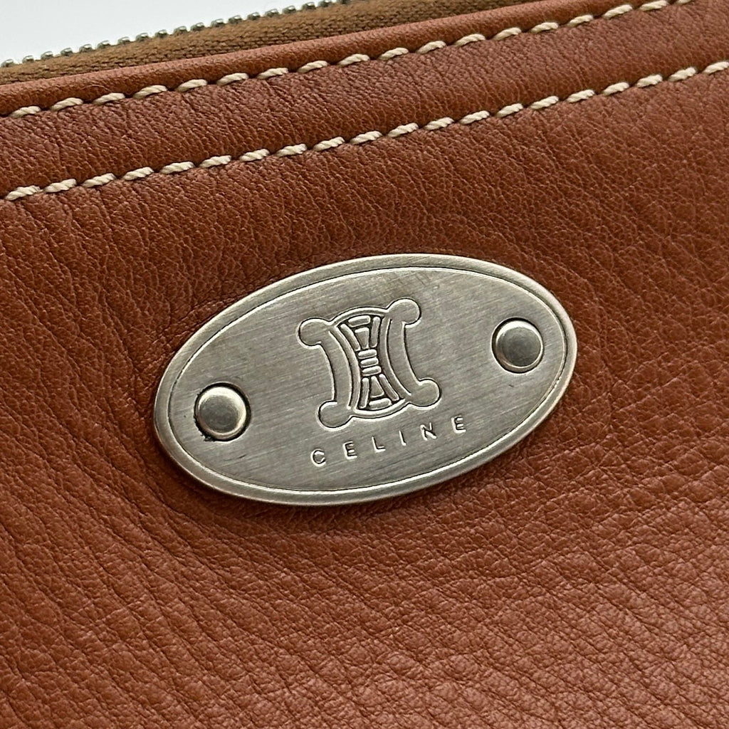Celine Leather Macadam Logo Brown Coin Case