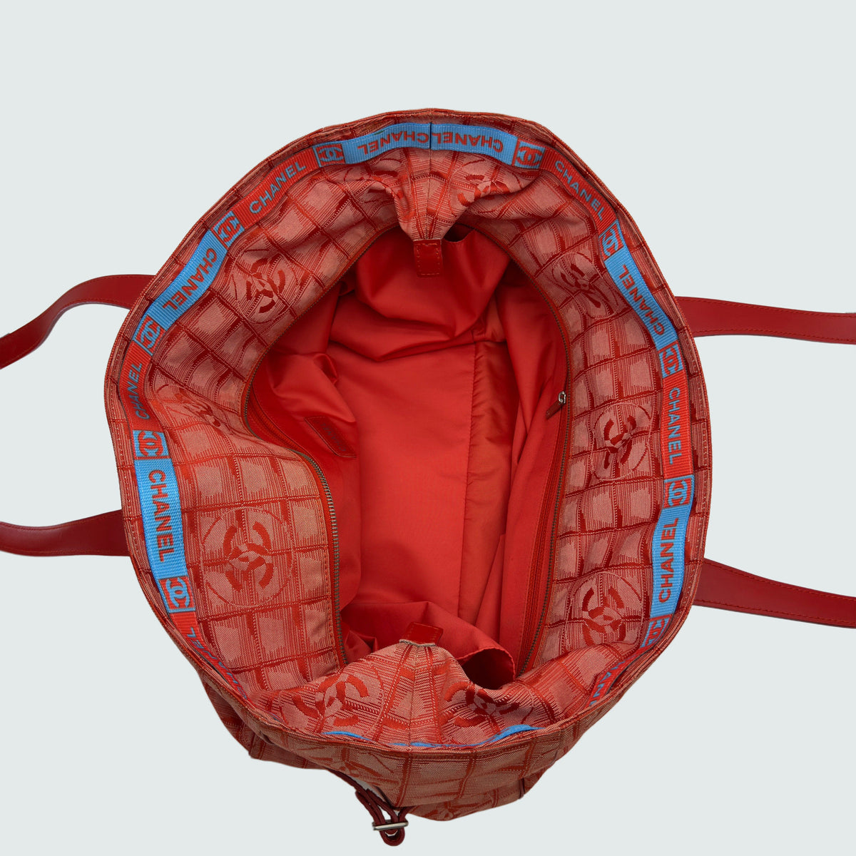Chanel Nylon New Travel Line Red Tote Bag