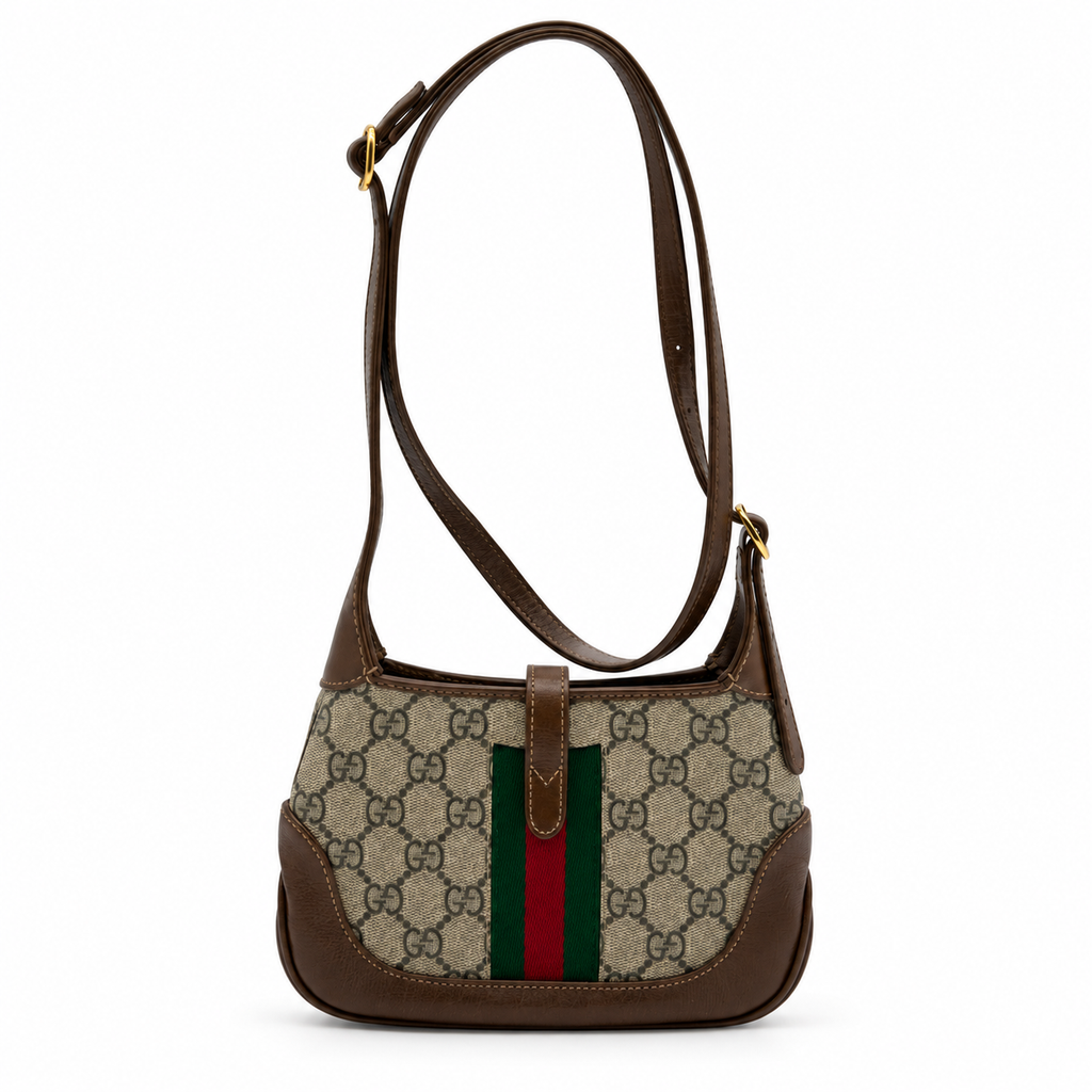 Gucci Jackie 1961 GG Supreme Shoulder Bag Beige and Brown