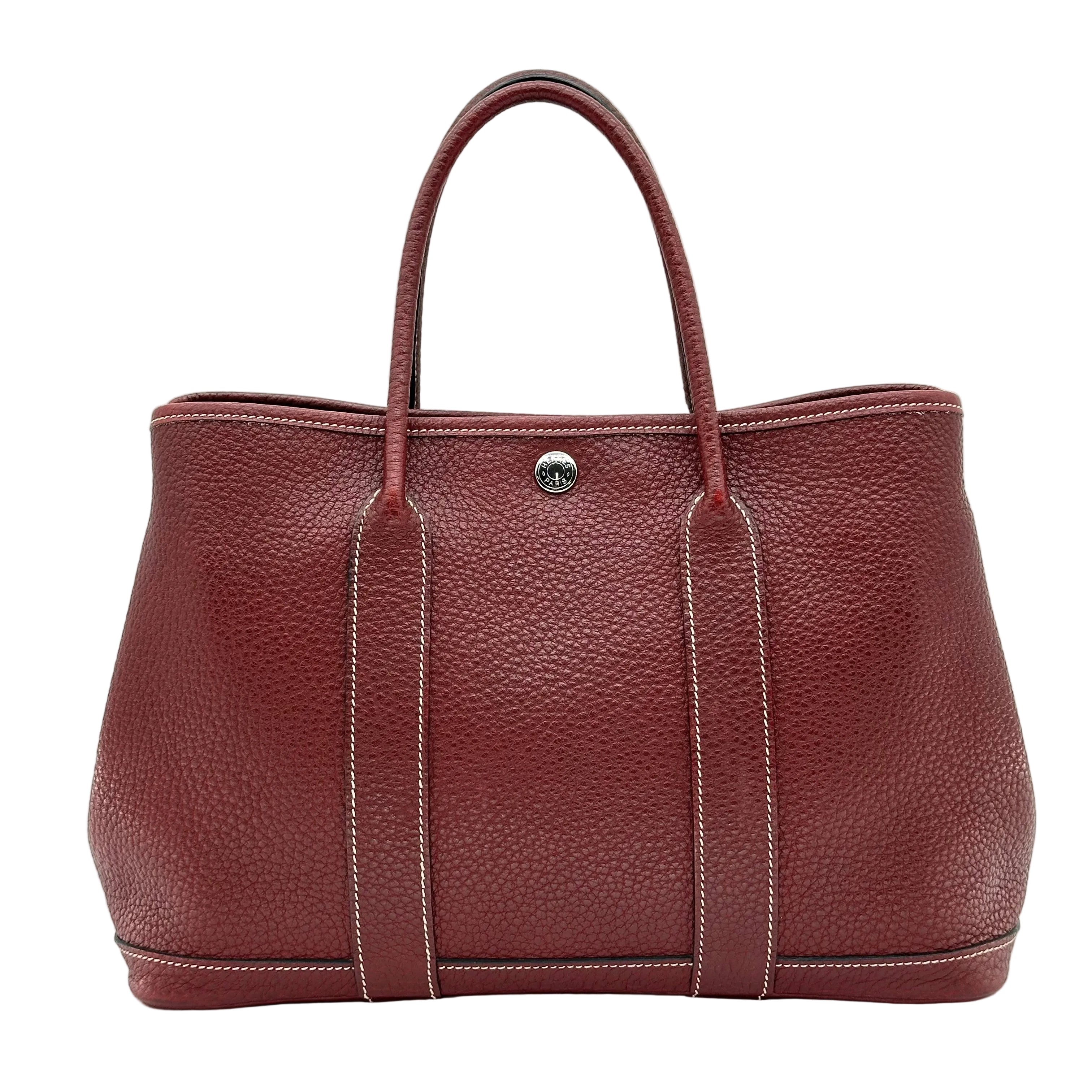 Hermes Garden Party TPM □K Stamp Handbag Negonda Calfskin red