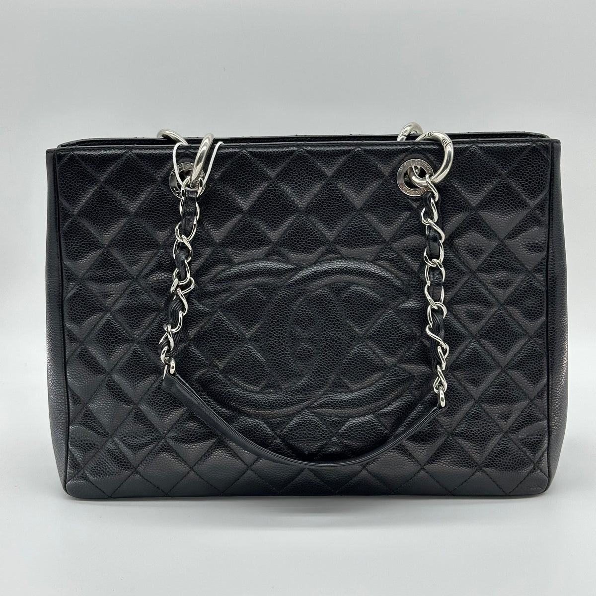 Chanel GST Caviar Leather Chain Tote Bag Black Gold Hardware 16 Series