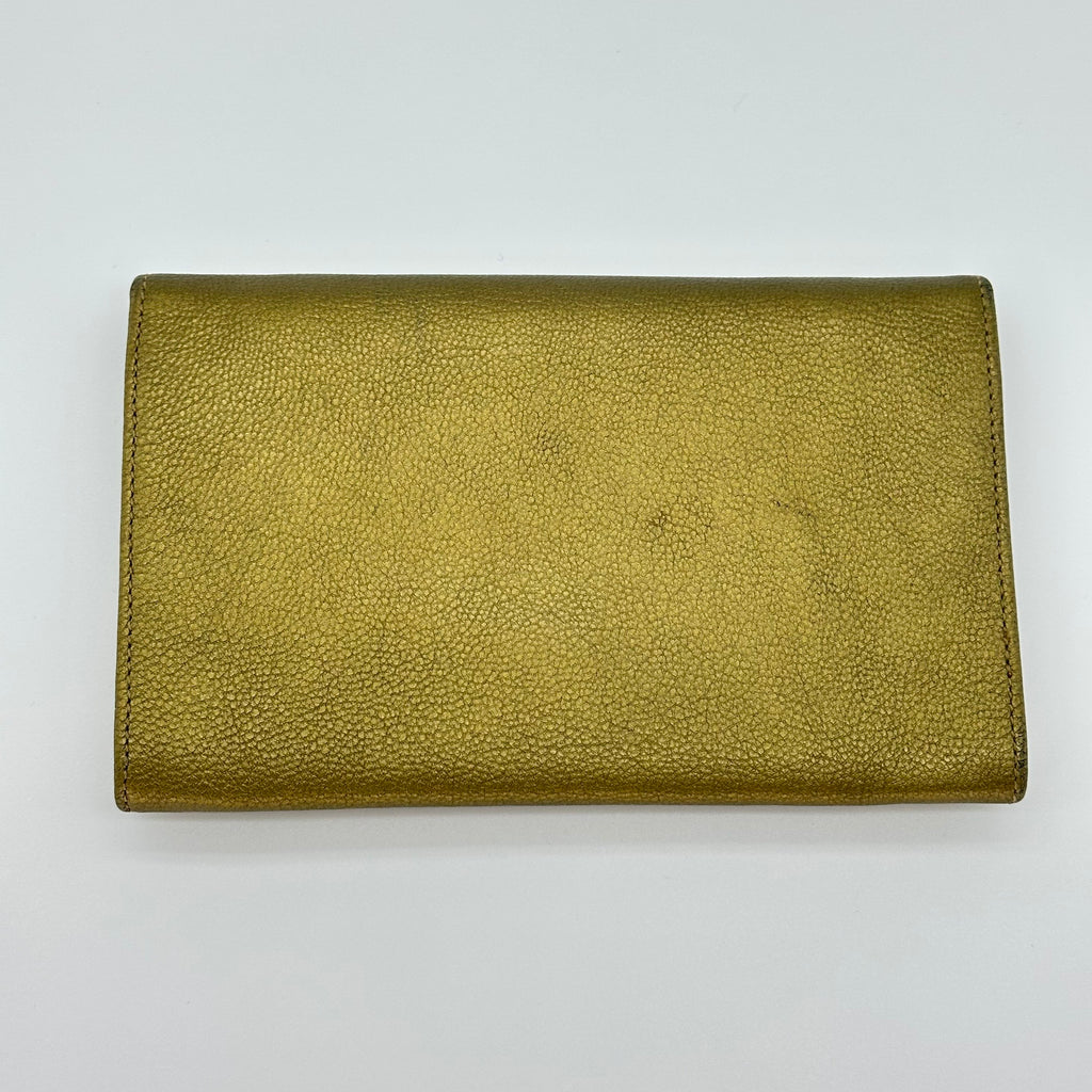 Chanel Bi Fold Wallet Coco Mark Leather Coco Button Vintage Serial Not Available