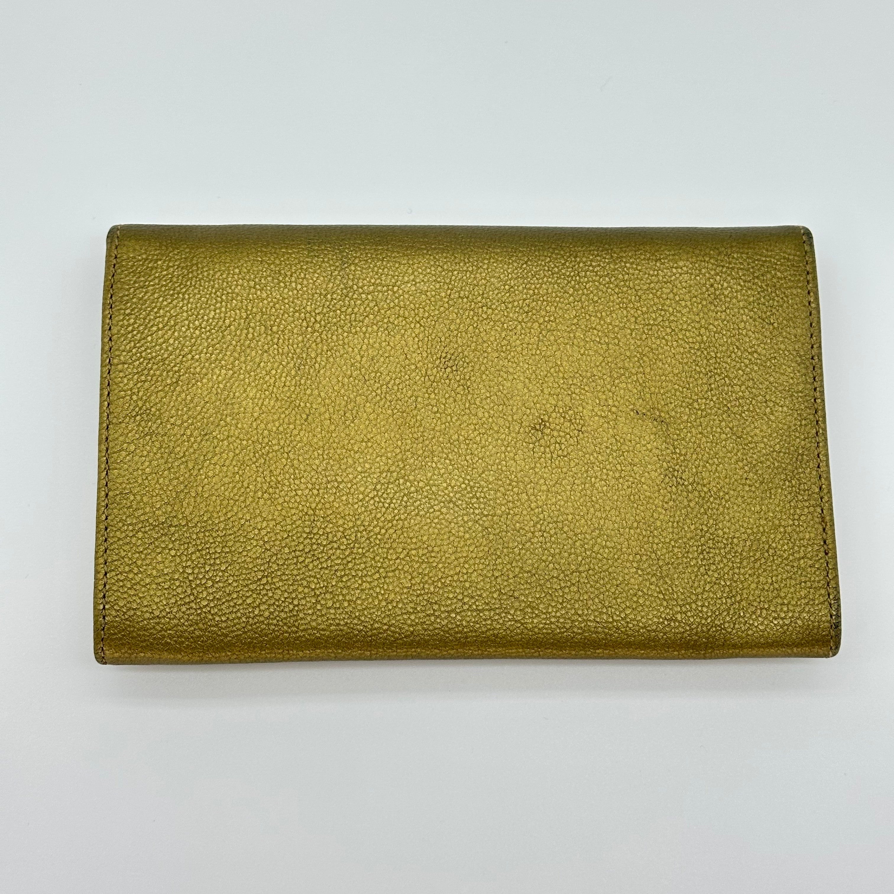 Chanel Bi Fold Wallet Coco Mark Leather Coco Button Vintage Serial Not Available