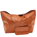 Goyard Saint Louis GM PVC & Leather Tote Bag Orange