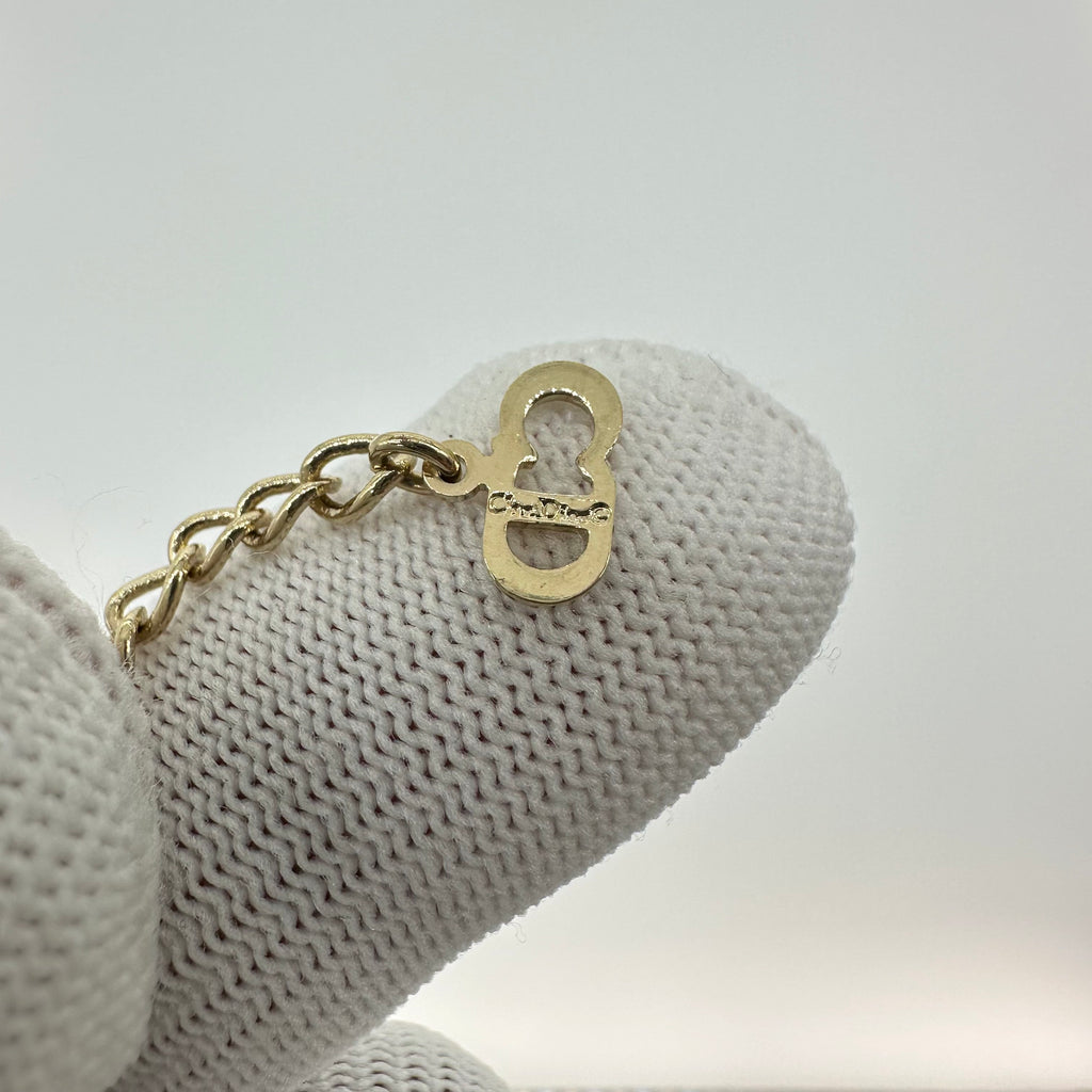Christian Dior Logo Stone Necklace
