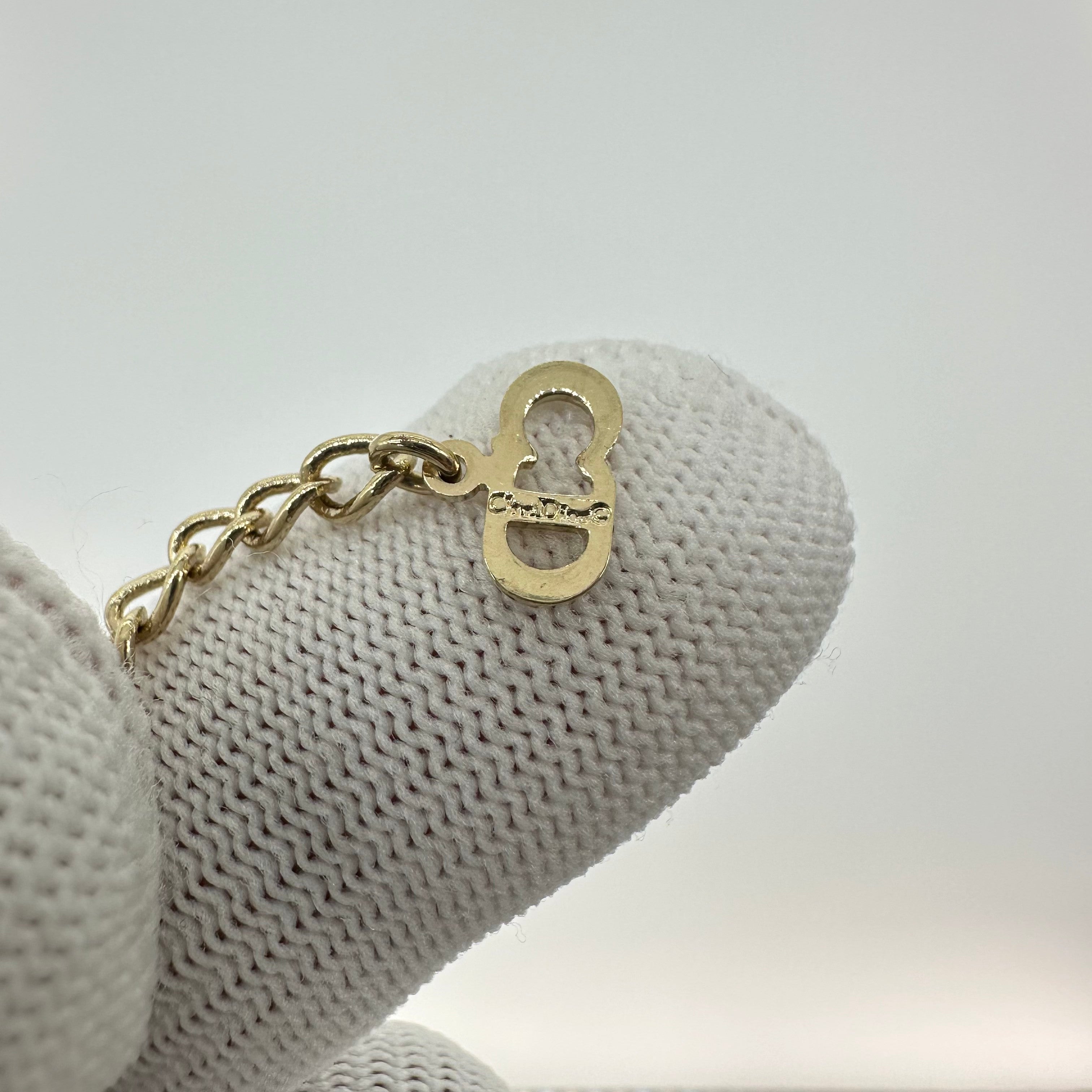 Christian Dior Logo Stone Necklace