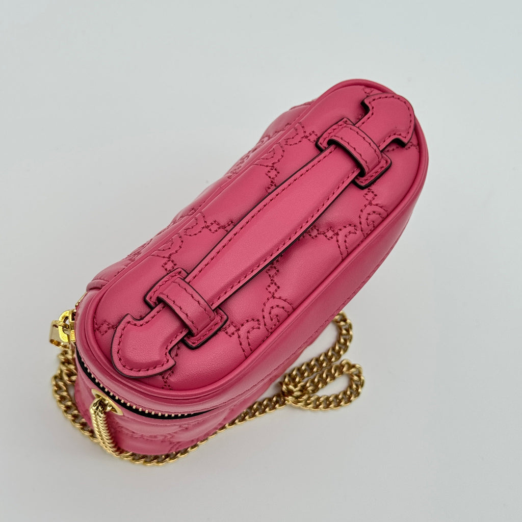 Gucci Pink GG Quilted Leather Matelassè Mini Top Handle Bag
