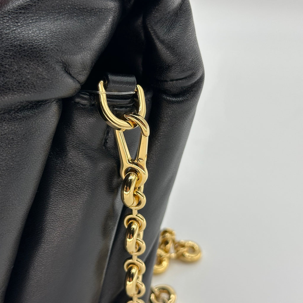 Loewe Anagram puffer Leather Chain Shoulder Bag Black